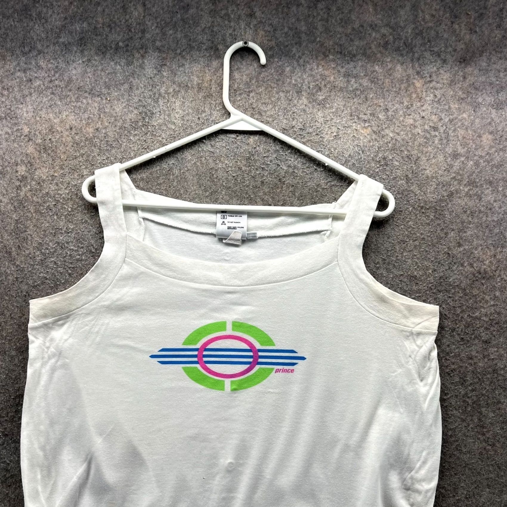 Prince Prince Tank Top Womens Large White 90s Sports Tennis Athletic Sleeveless Shirt Ladies L White Vintage: No Size L / US 10 / IT 46 - 7 Thumbnail