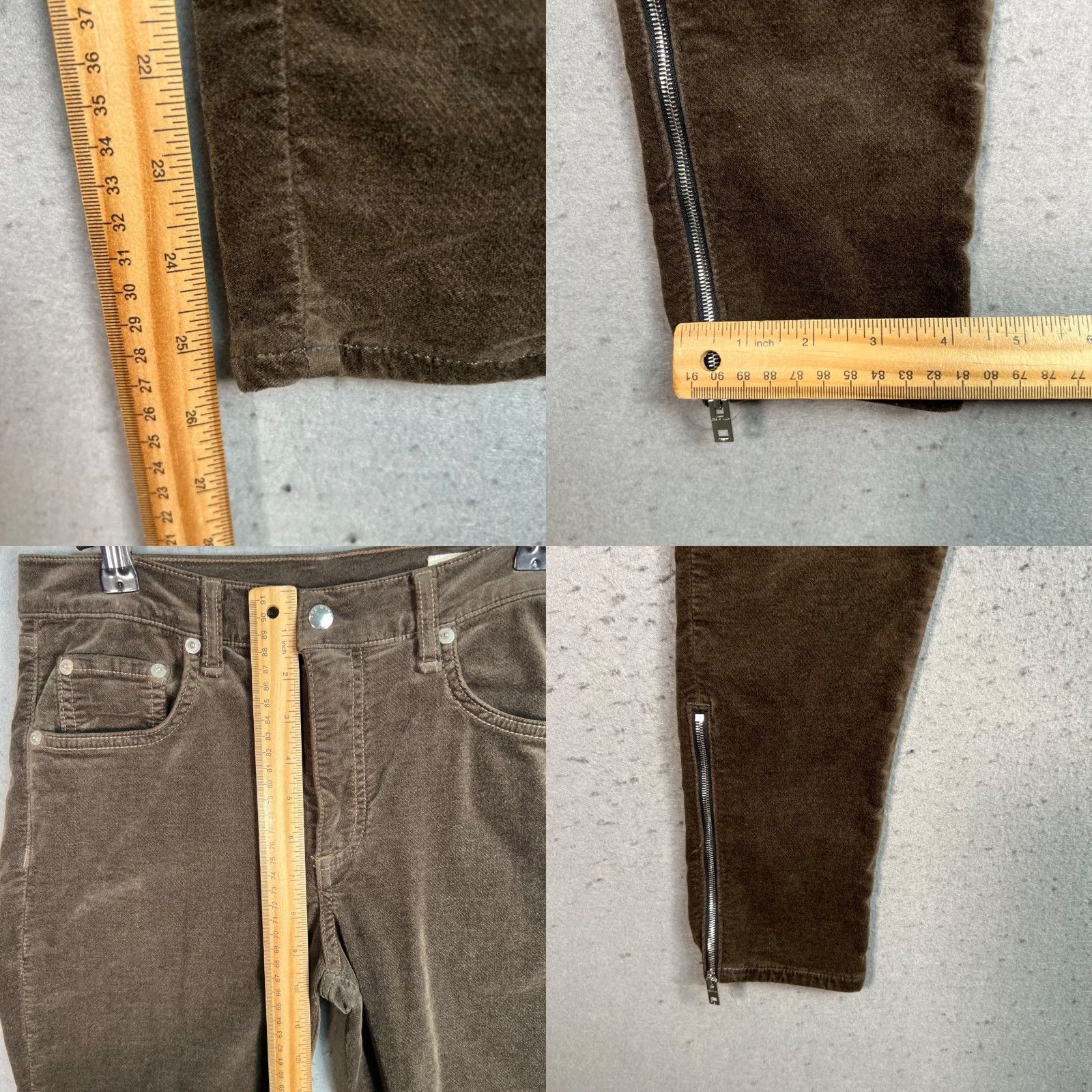 Rag & Bone Rag & Bone Pants 29 Brown 10-Inch Capri Skinny Corduroy Womens Size 29" - 8 Thumbnail