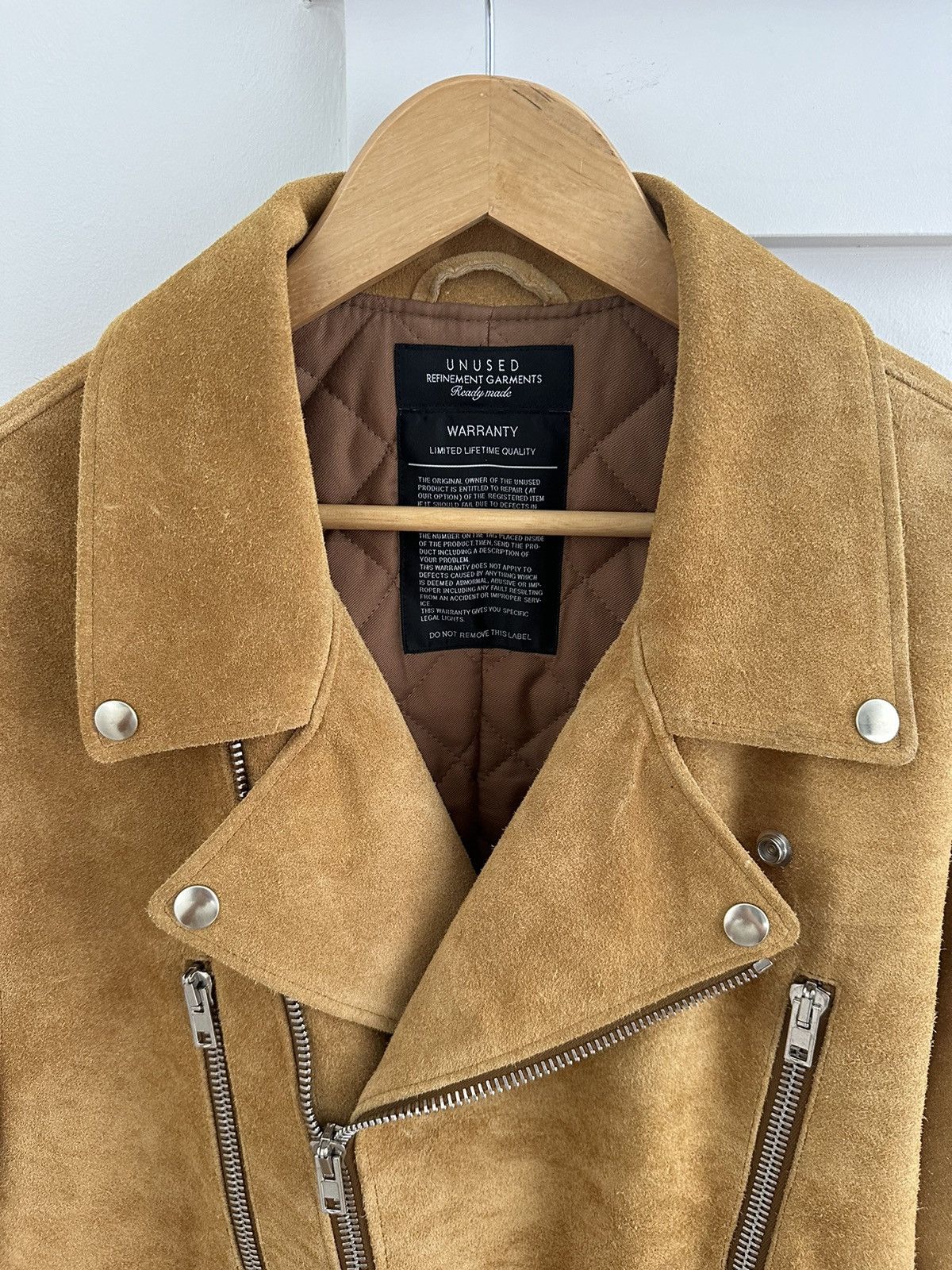 Unused Biker jacket in calf suede Size US XL / EU 56 / 4 - 3 Thumbnail