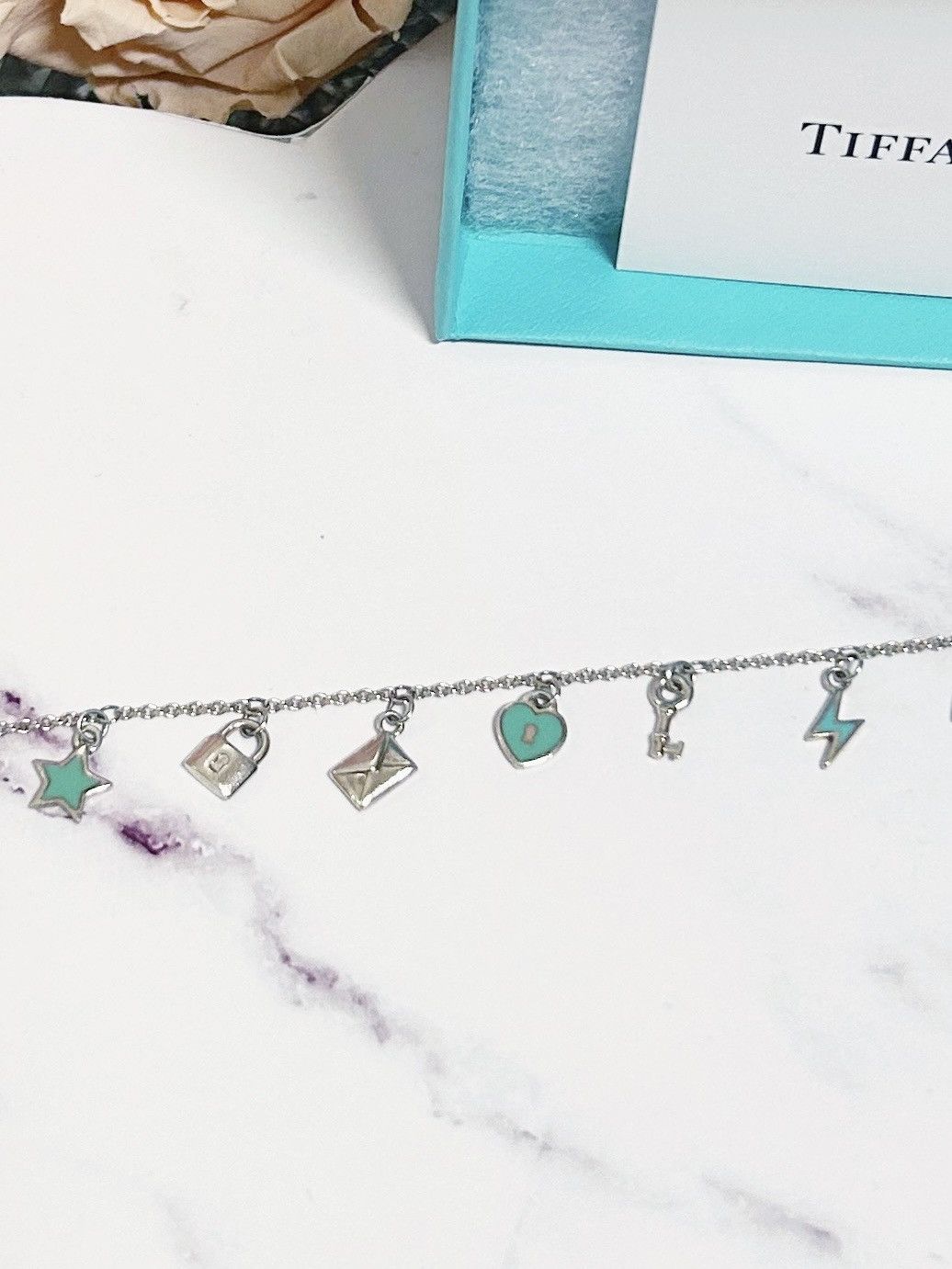 Tiffany & Co. Authentic Tiffany & Co Love Note 925 Sterling Charm Bracelet Size ONE SIZE - 6 Thumbnail