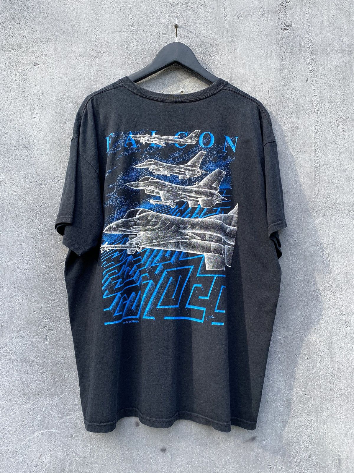 Band Tees Vintage 1990 Blackbird F-16 Jet Plane Military Size US XL / EU 56 / 4 - 5 Thumbnail