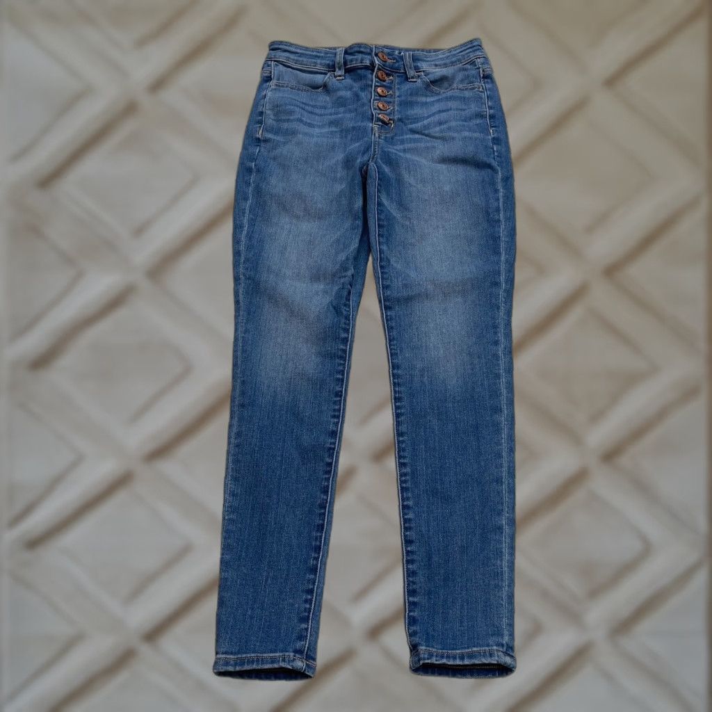American Eagle Outfitters American Eagle Jeans Womens 4 Short Blue Denim Next Level Stretch Super Jegging Size 27" / US 4 / IT 40 - 1 Thumbnail