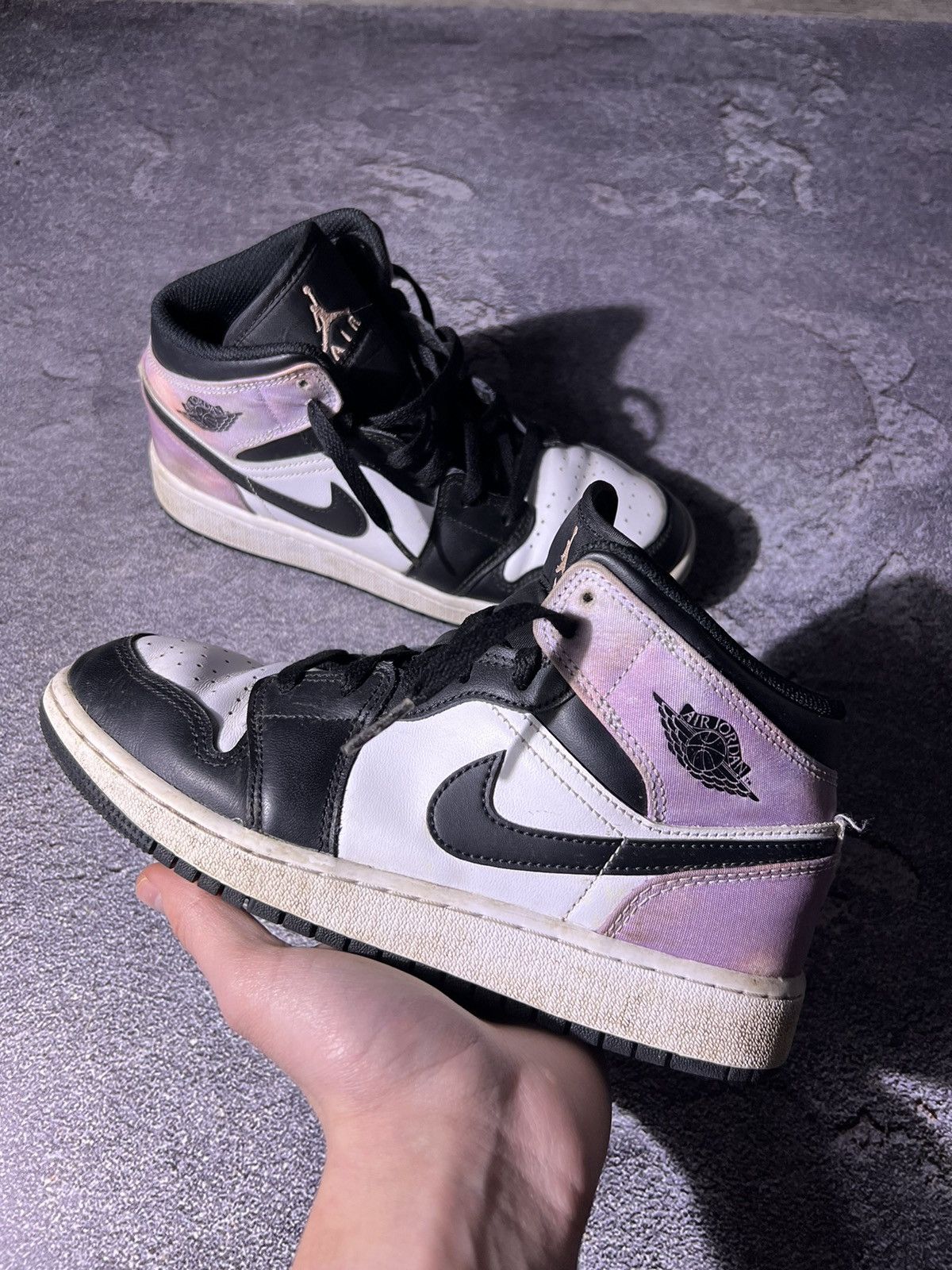 image of Nike Air Jordan 1 Mid Se White/black Dm6216-001 Shoes in Black/White, Women's (Size 7.5)