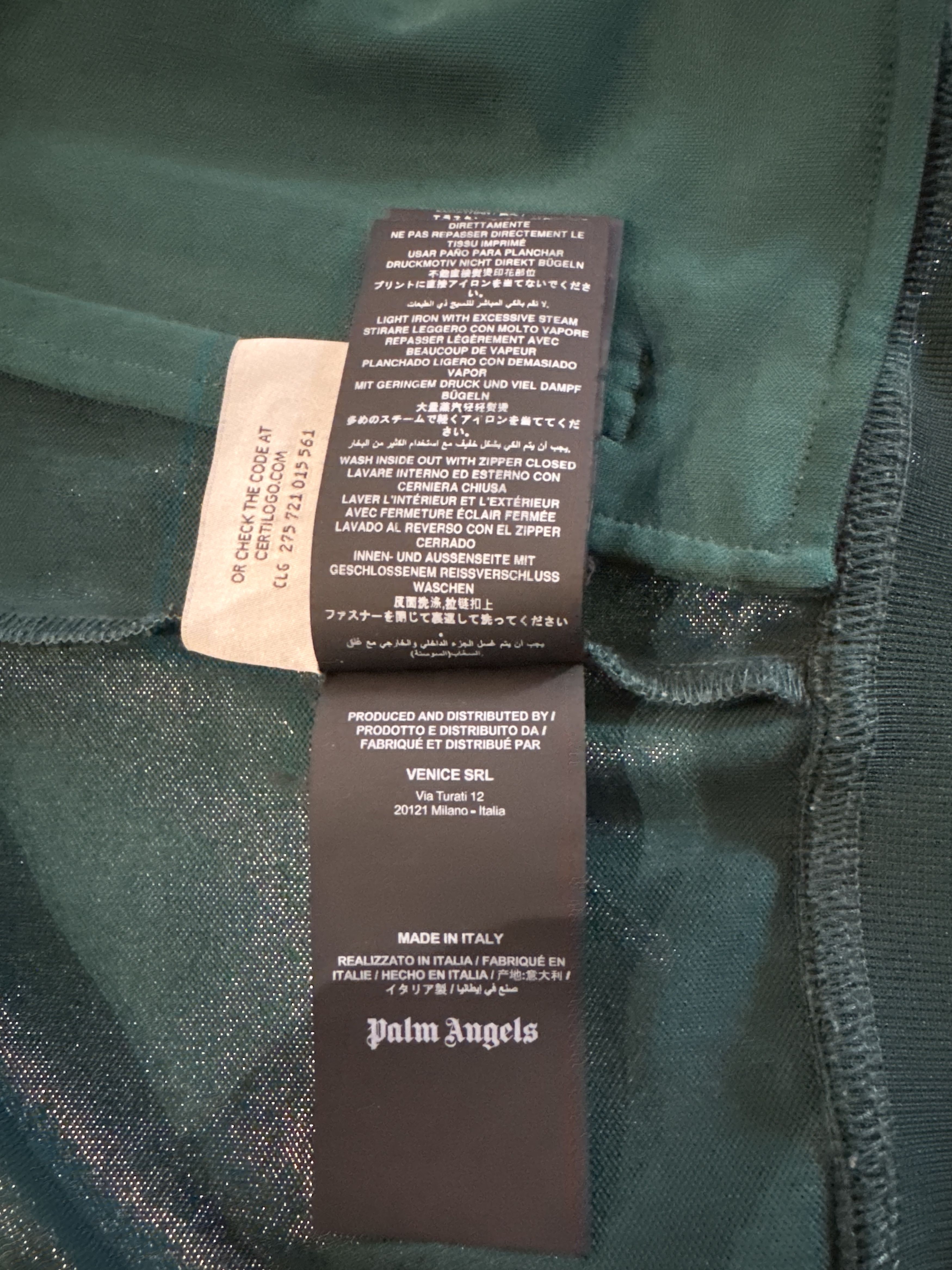 Palm Angels Palm Angels Mens Green White Track Jacket Medium Green Size US M / EU 48-50 / 2 - 10 Thumbnail