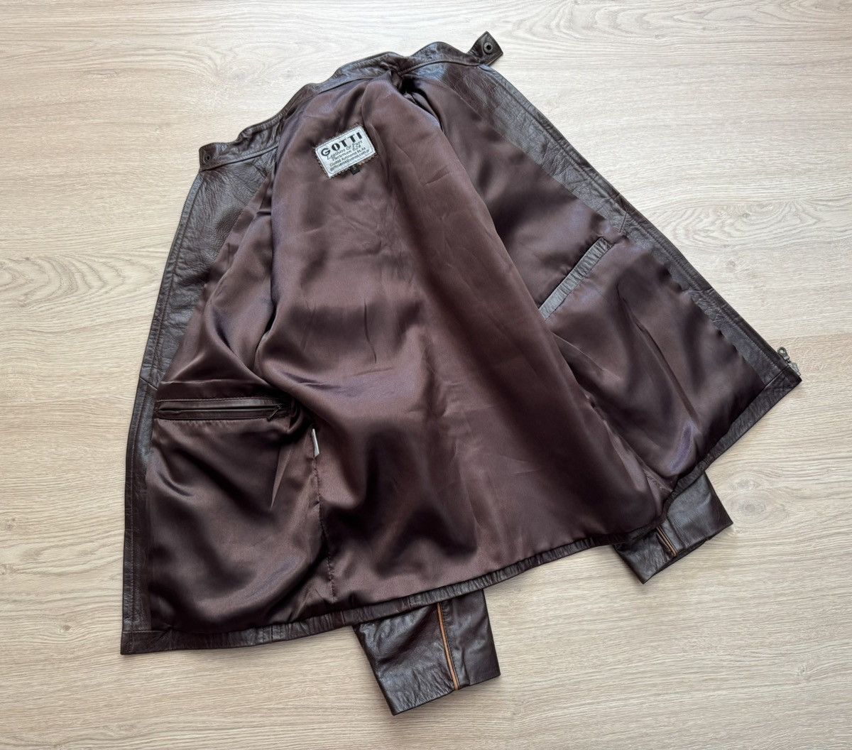 Genuine Leather Vintage Gotti y2k Brown Genuine Leather Moro Racing Jacket Size US M / EU 48-50 / 2 - 6 Thumbnail