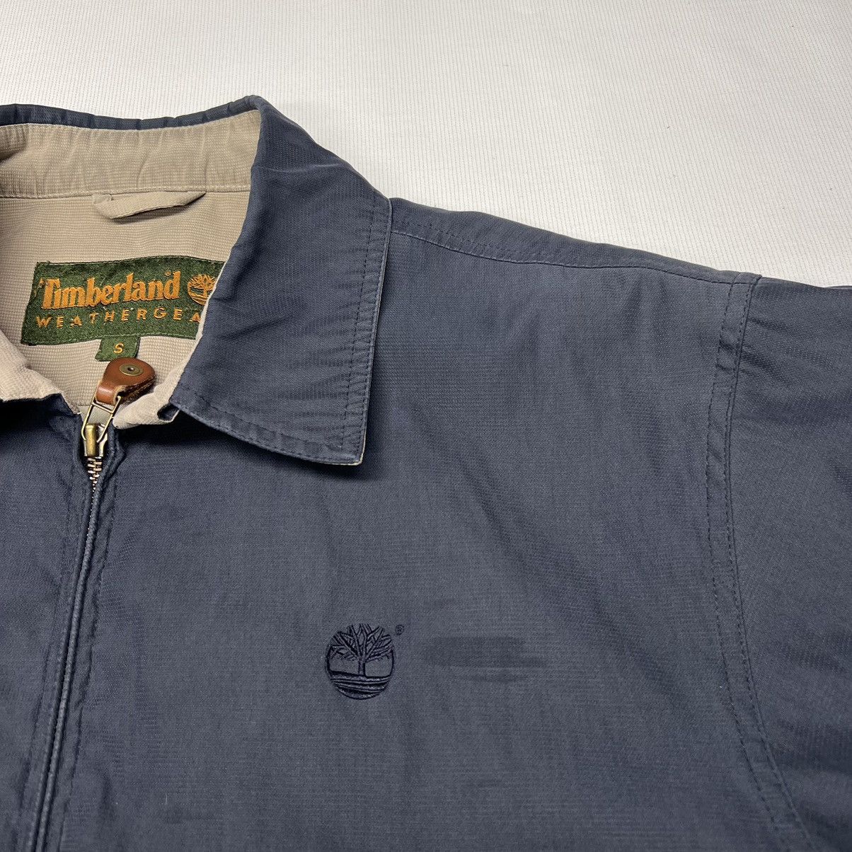 Timberland × Vintage Timberland Jacket Blue Chore Workwear Coat Zip Weathergear Size US S / EU 44-46 / 1 - 4 Thumbnail