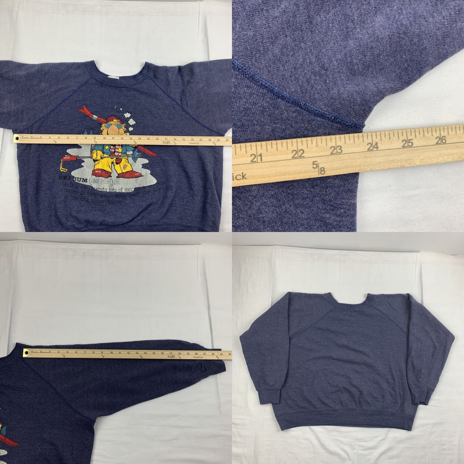 Vintage VINTAGE Ski Sweatshirt Men L Gray Funny 80s Pullover Definition Cartoon Ski Bum Mens Large Gray Cartoon 80s Funny Pullover Sweatshirt Size US L / EU 52-54 / 3 - 8 Thumbnail