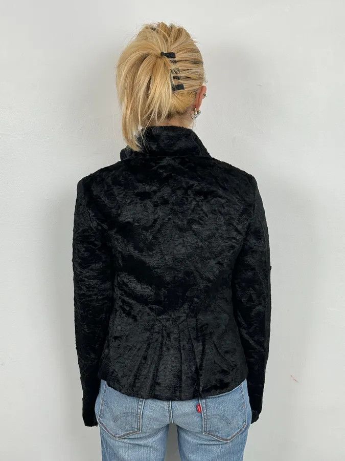 Roberto Cavalli AW2005 Cavalli Black Fur Rebel Biker Buttoned Jacket Size M / US 6-8 / IT 42-44 - 3 Thumbnail