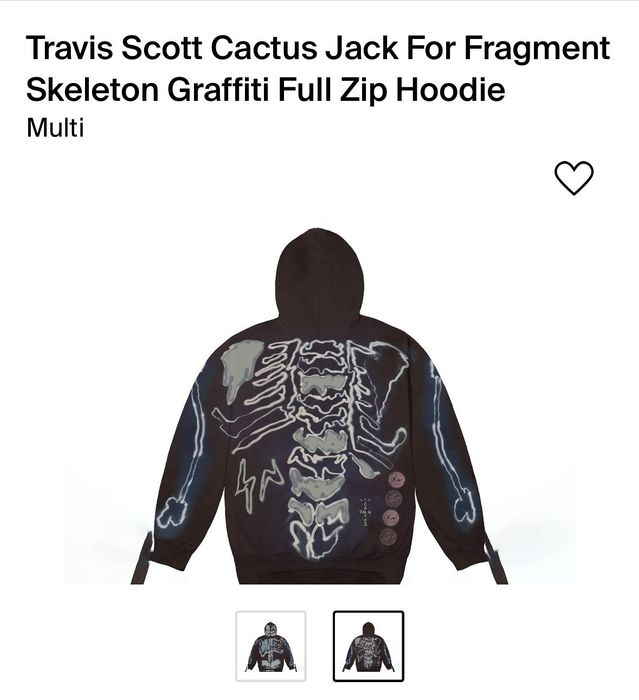 Travis Scott Cactus Jack x Fragment Skeleton Graffiti Full