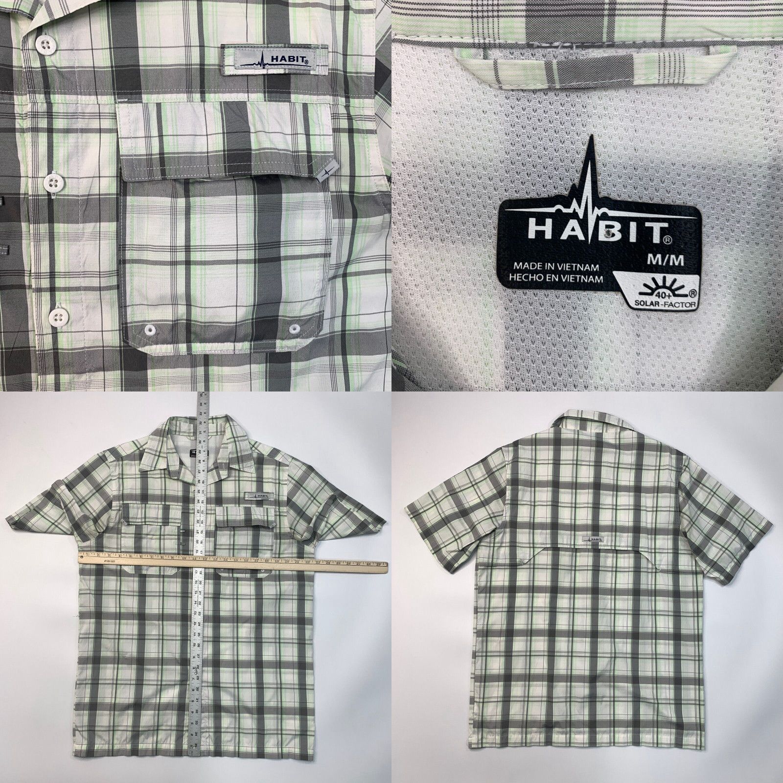 Habit, Shirts, Habit Mens Buttonup Shirt Size Large Fishing 4 Solar  Factor Short Sleeve