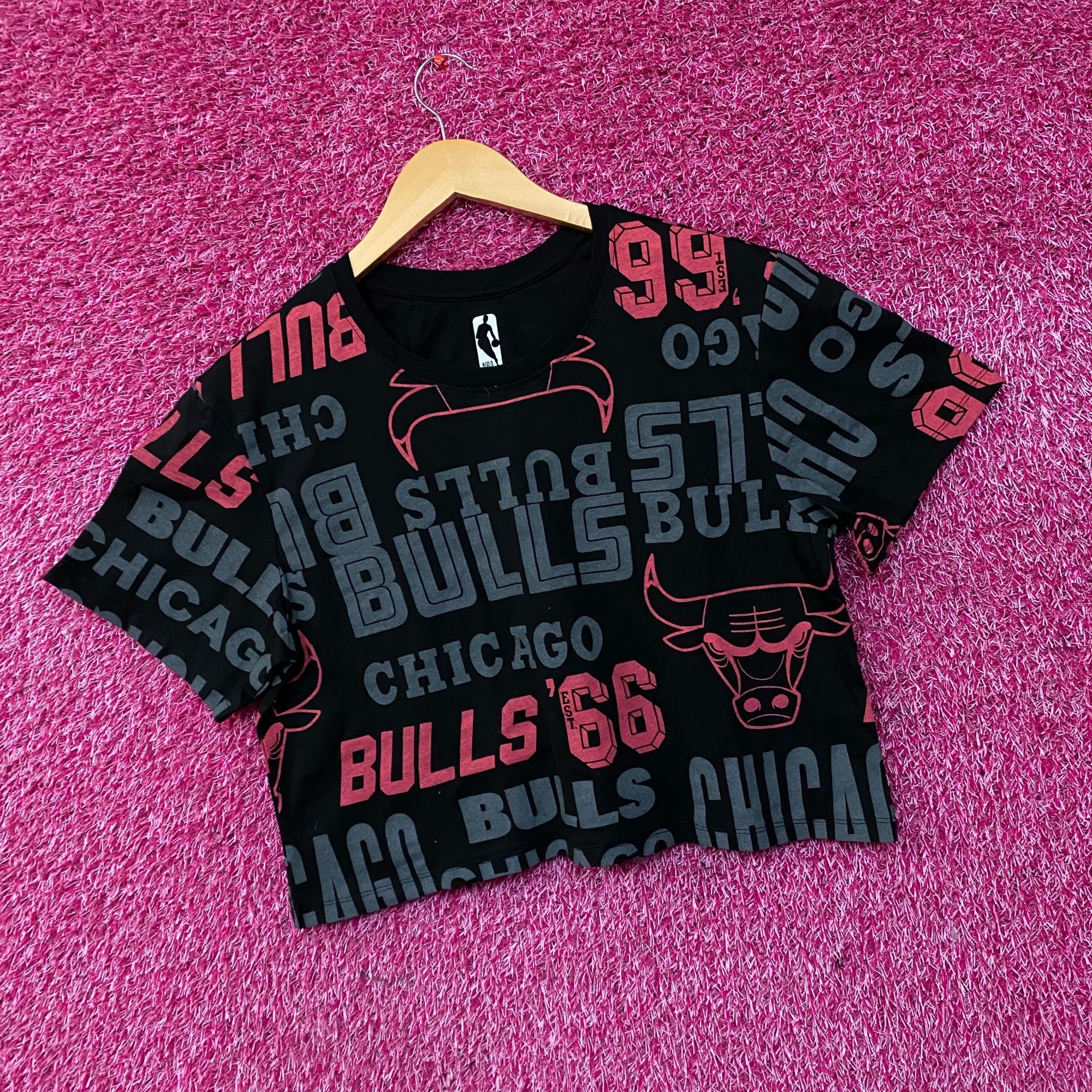 NBA Chicago Bulls NBA All-Over Print Crop T-Shirt Medium Size M / US 6-8 / IT 42-44 - 3 Thumbnail