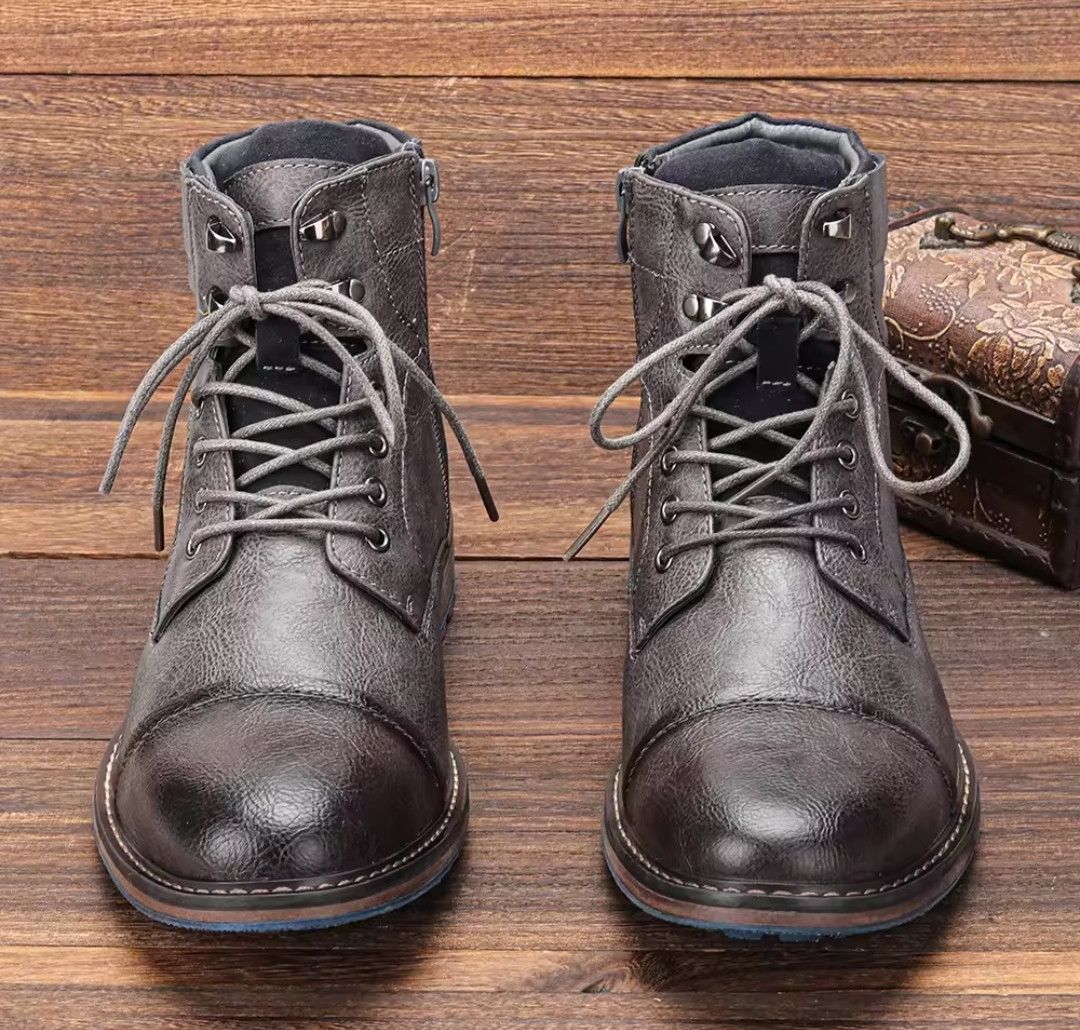 Japanese Brand × Leather × Vintage Vintage Rockers Style Ankle Leather Boots Size US 12 / EU 45 - 3 Thumbnail