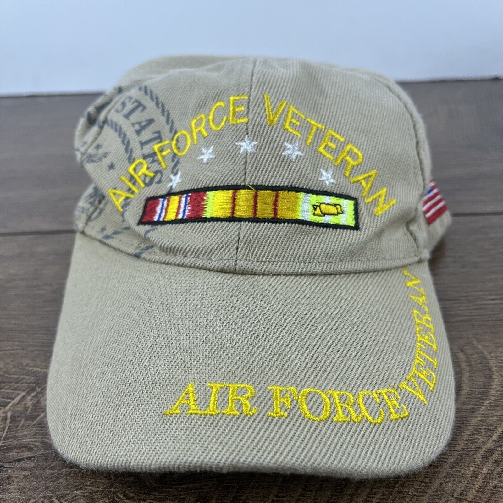 Other Air Force Veteran Hat Air Force Vet Tan Brown Hat Adjustable Size ONE SIZE - 1 Thumbnail
