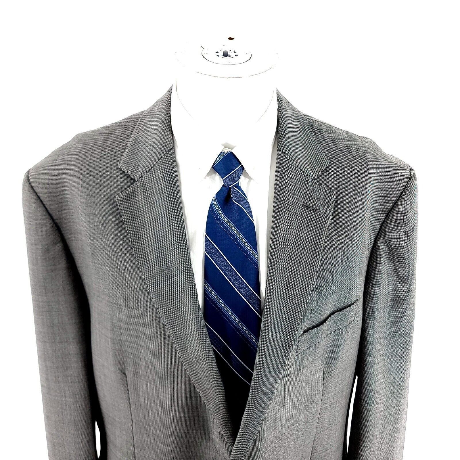 Pronto Uomo Pronto Uomo Signature Super 120s Wool 2 Button Blazer Gray N Size 46L - 1 Thumbnail