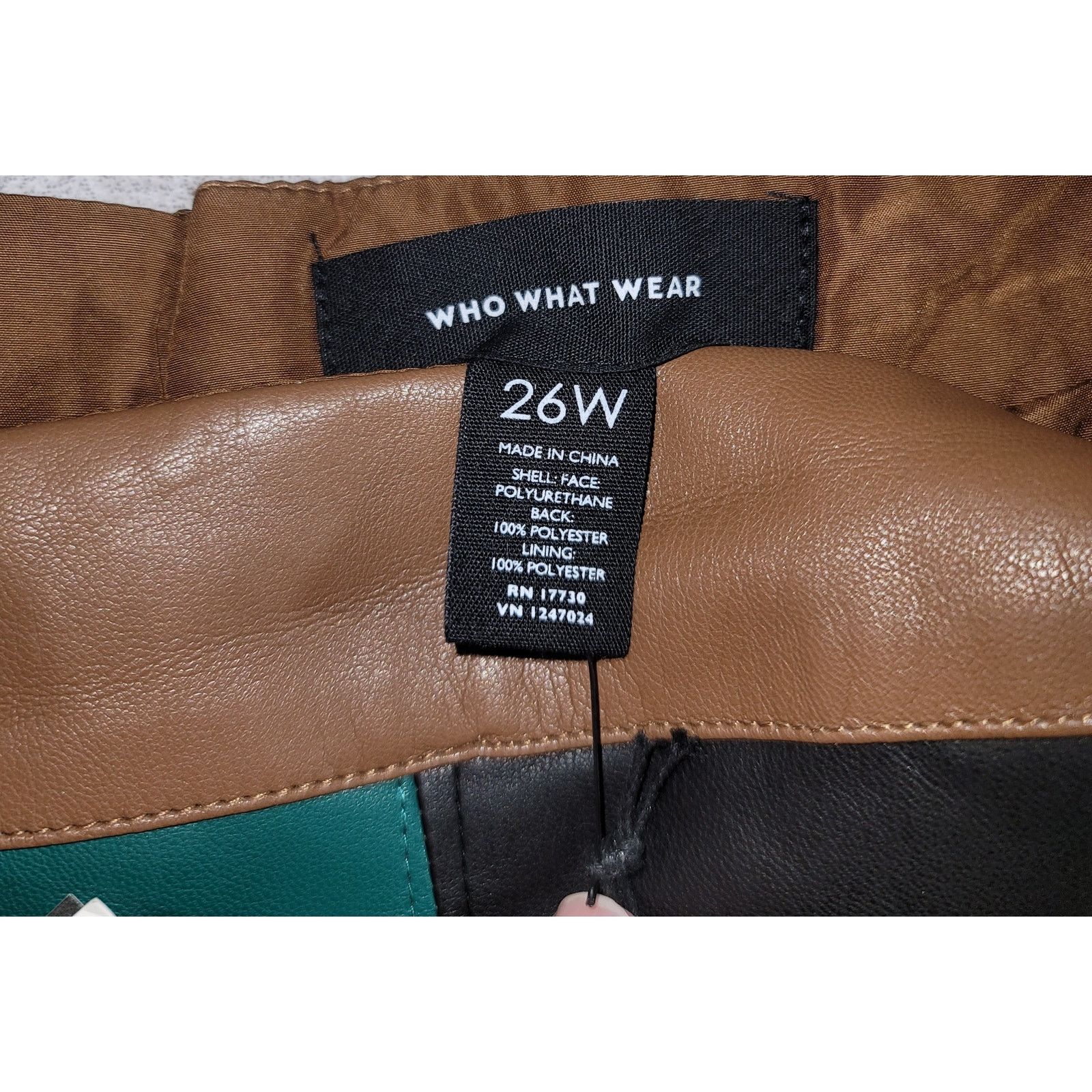 Other Ava & Viv Brown Tri-Color Pleather ALine Midi Skirt 26W Plus Size 42" / US 20 - 4 Thumbnail