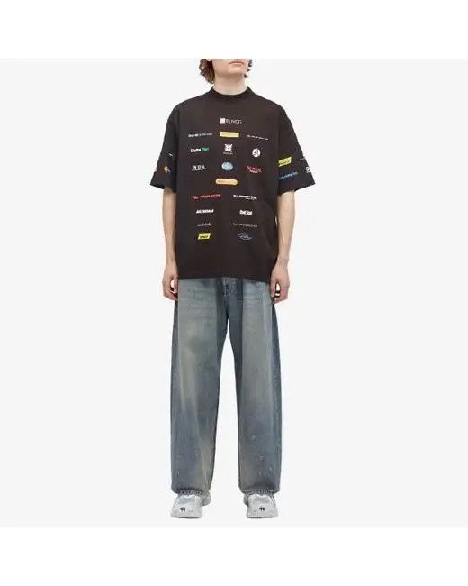 Balenciaga o1bcso1str0326 Business English T-Shirt Medium Fit in Black Size US XXS / EU 40 - 4 Thumbnail