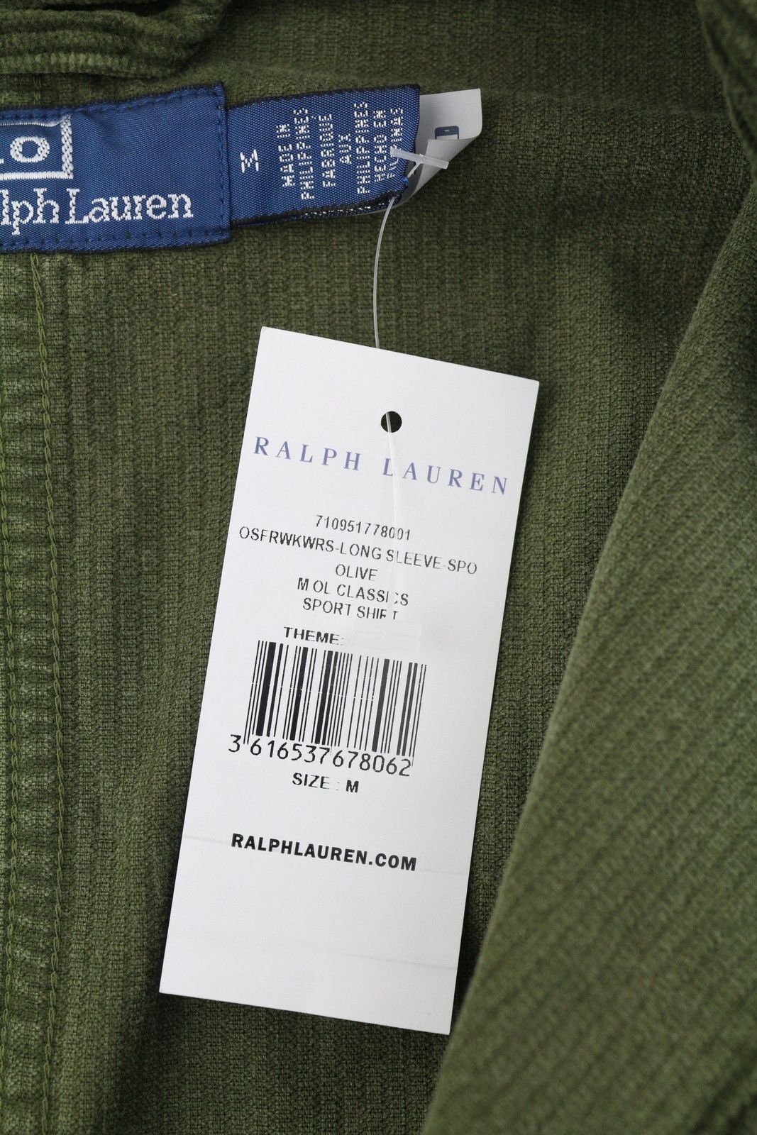 Ralph Lauren M Green Corduroy Button-Up Patch Pockets Logo 86987 Size US M / EU 48-50 / 2 - 6 Thumbnail