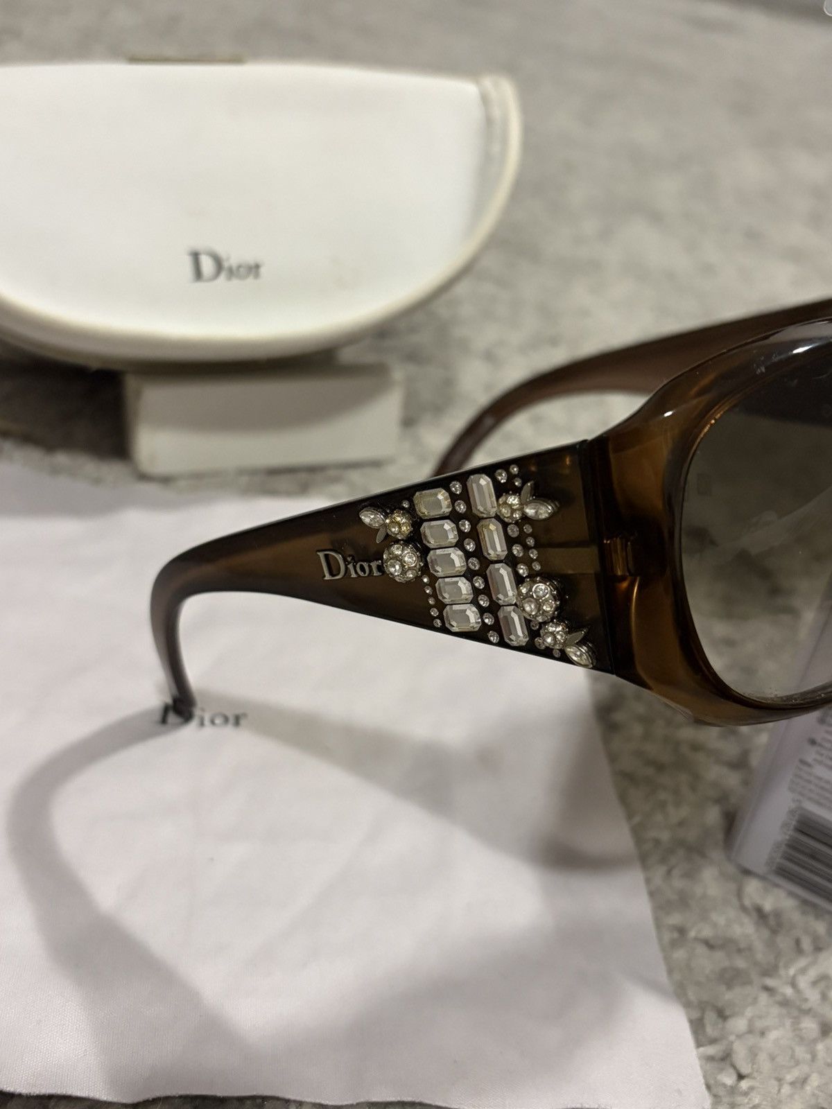 Dior Christian Dior 605JS Brown crystal swarovski Sunglasses Size ONE SIZE - 4 Thumbnail