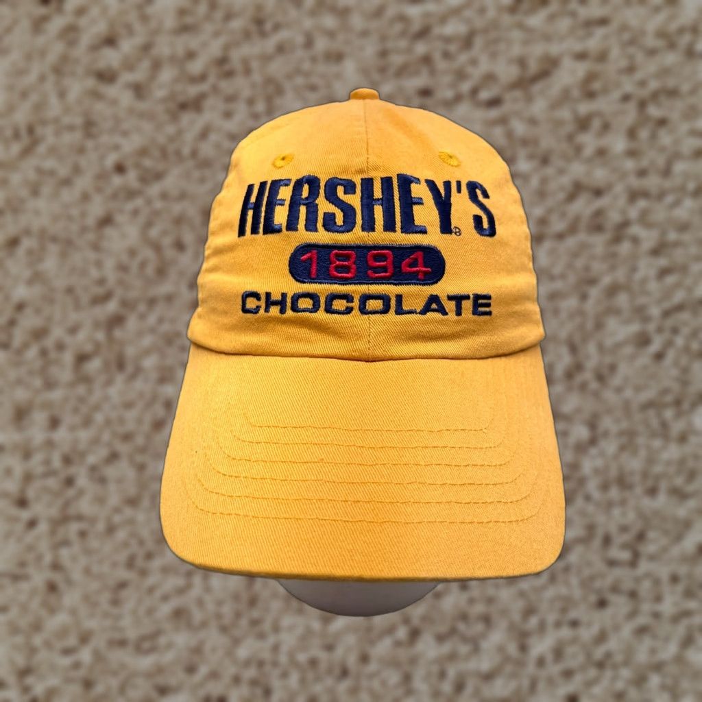 CHOCOOLATE Hershey's Logo Baseball Cap Hat Adjustable Unisex One Size Yellow Cotton Outdoor Size ONE SIZE - 1 Thumbnail
