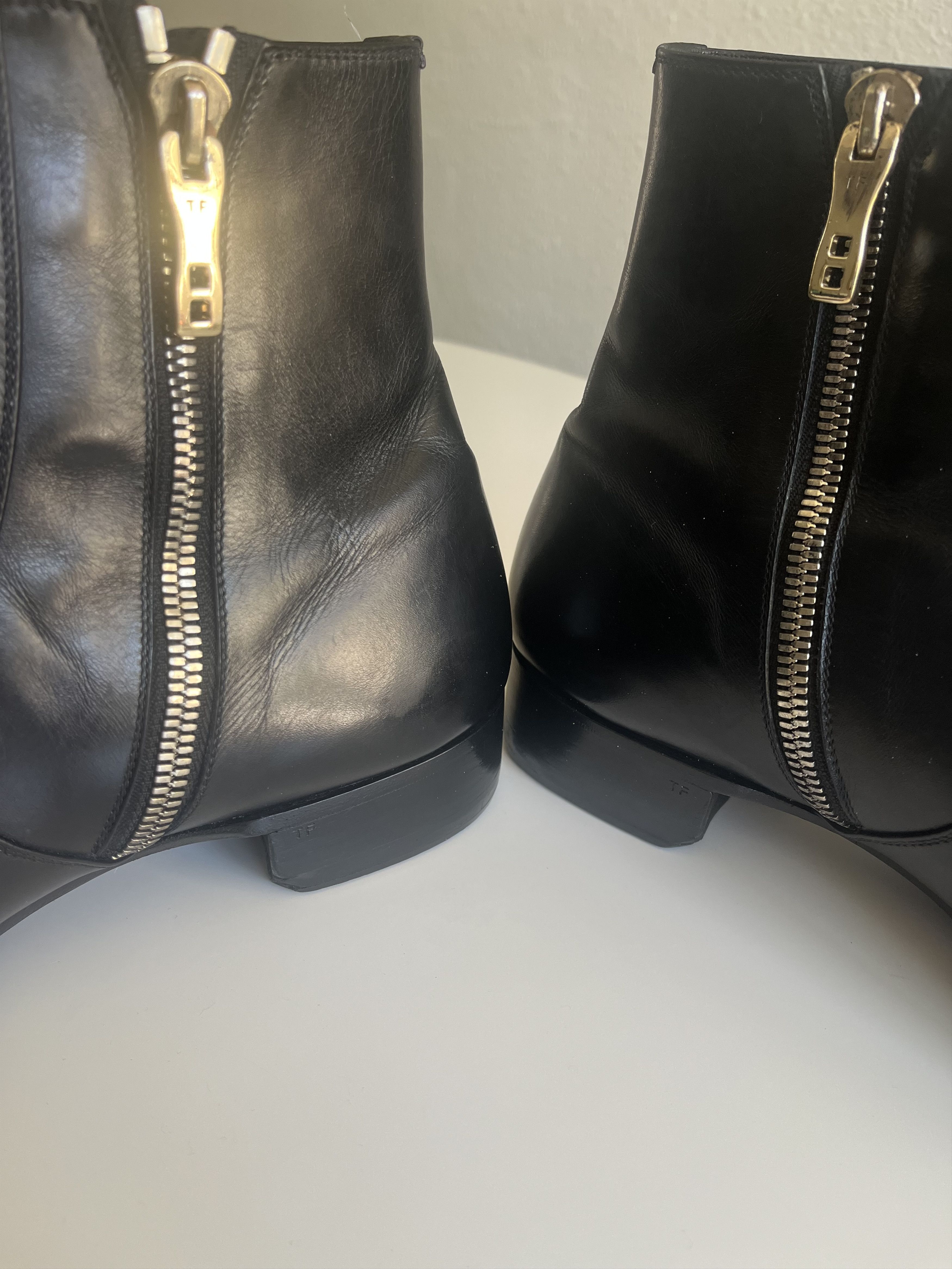 Tom Ford Tom Ford Elkan Burnished Leather Zip Boots Size US 11.5 / EU 44-45 - 3 Thumbnail