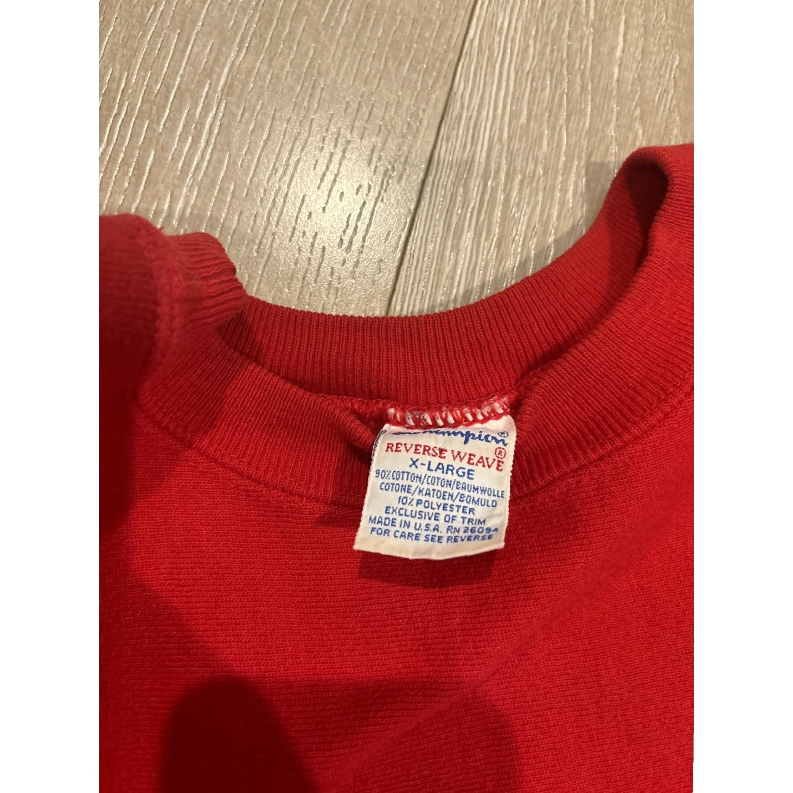 Champion VINTAGE Champion Sweatshirt Adult XL Red Logo Embroidered Reverse Weave USA 90s Mens Size US XL / EU 56 / 4 - 6 Thumbnail