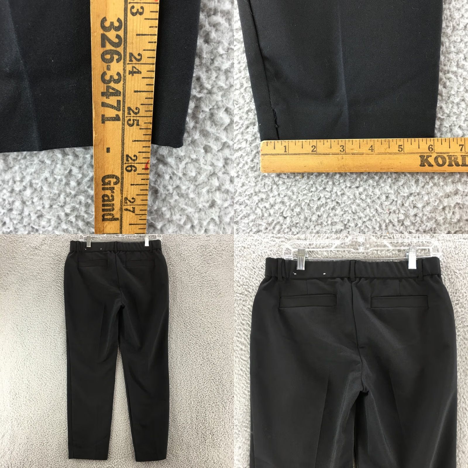 Vintage Dana Buchman Dress Pants Womens 6 Black Mid Rise Zip Fly Belted Straight Trousers Pants Size 28" / US 6 / IT 42 - 8 Thumbnail