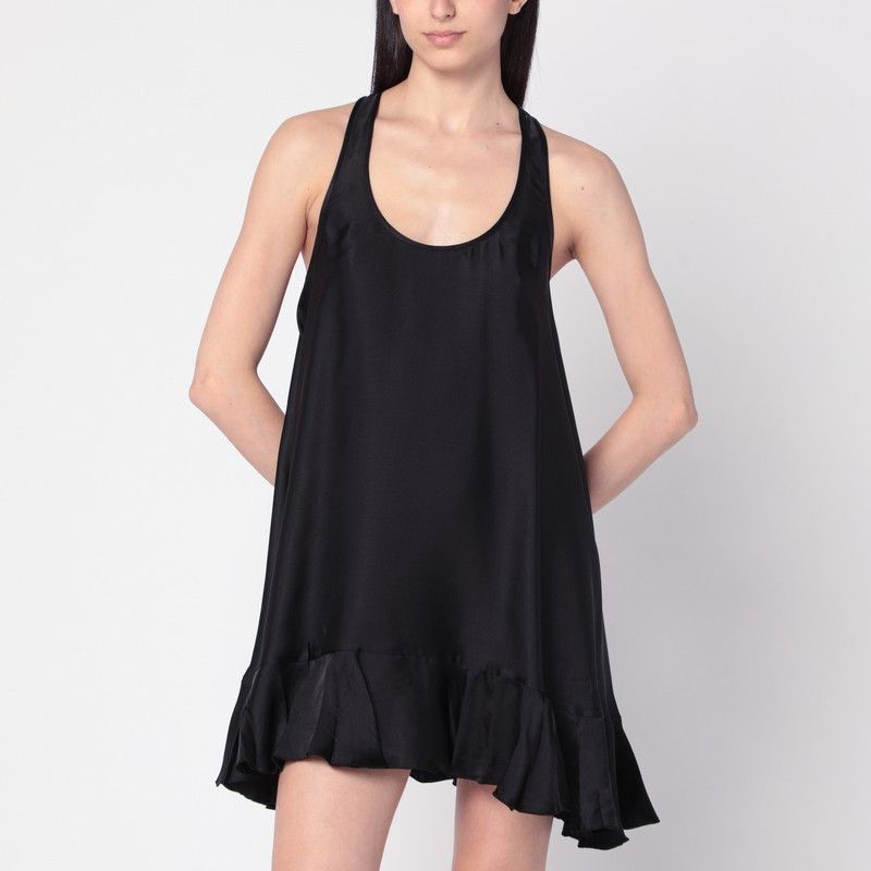 Anine Bing Anine Bing Black Lilith Dress In Silk Blend Size ONE SIZE - 1 Thumbnail