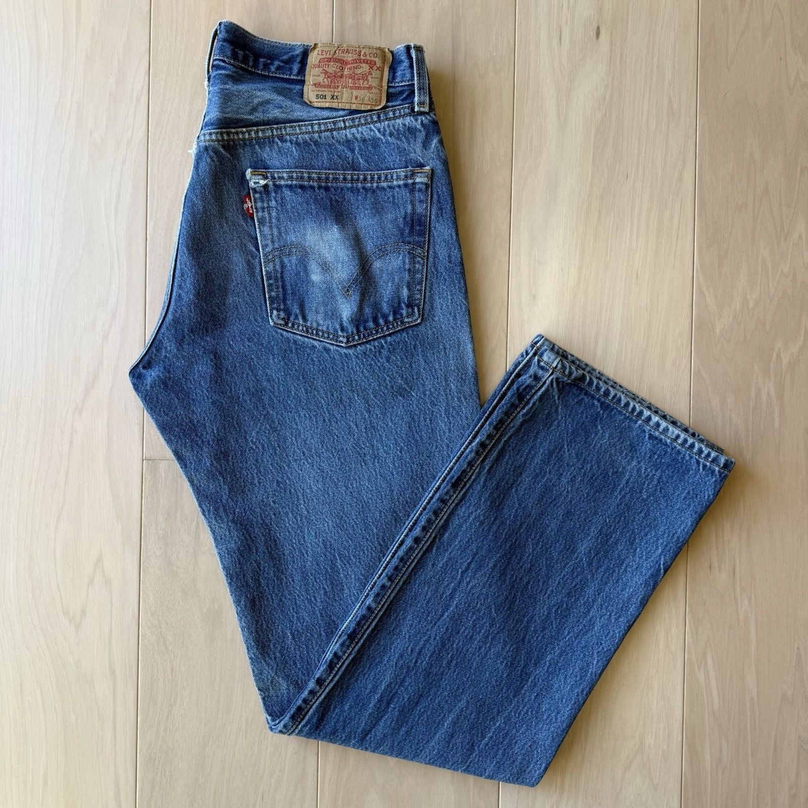 Levi's × Vintage Vintage Levis 501 Jeans 34 Blue Straight Leg Denim Workwear Size US 34 / EU 50 - 2 Thumbnail