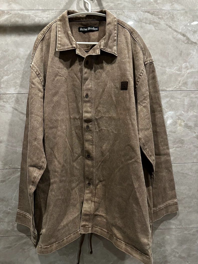 Acne Studios Acne Studios Brown washed loose casual jacket Size US XL / EU 56 / 4 - 1 Thumbnail