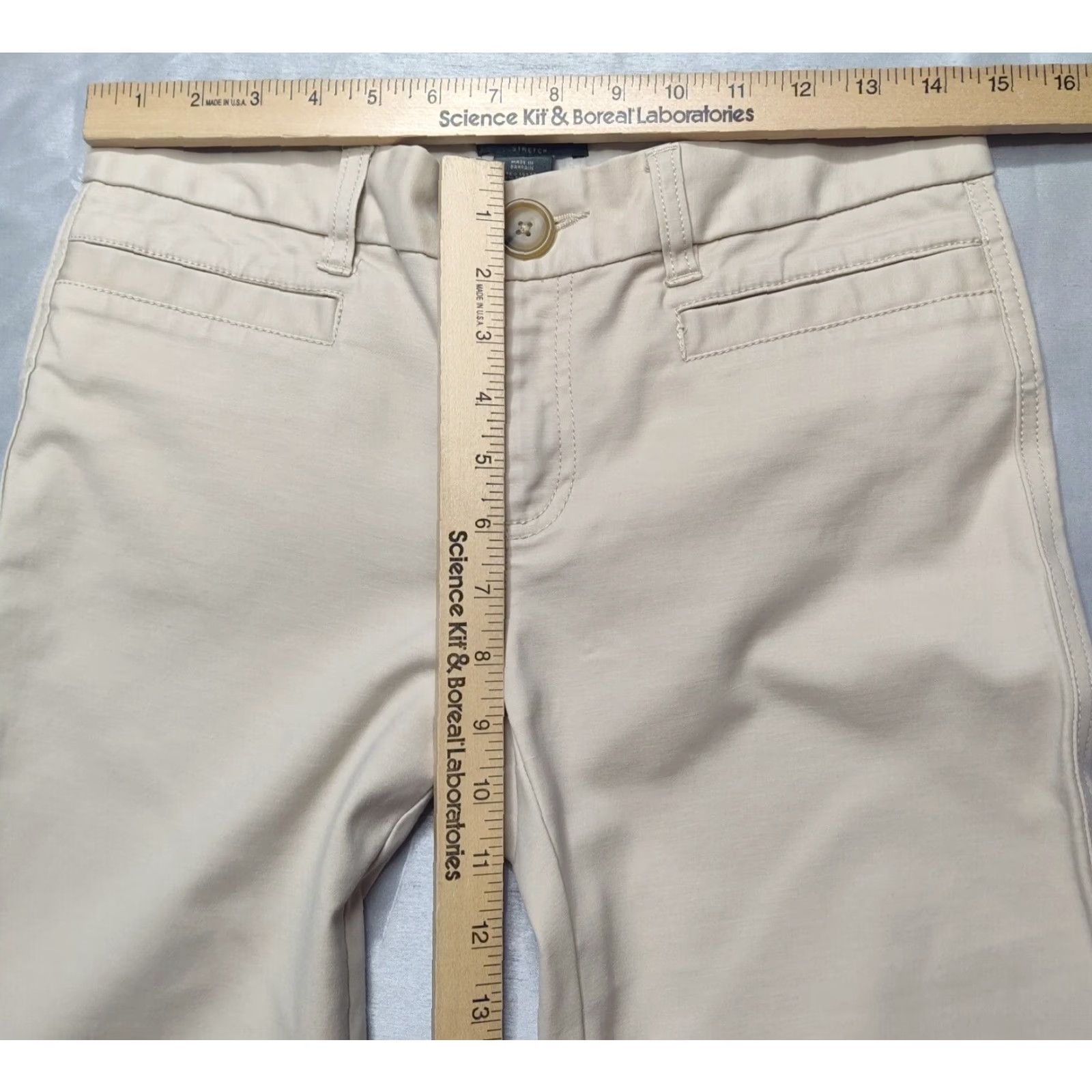 Banana Republic VTG Banana Republic Women Bootcut Pants Beige 4 Short Stretch Chino Cotton Spandex Pockets Zipper EUC Mens Women Girls? Size 27" / US 4 / IT 40 - 5 Thumbnail