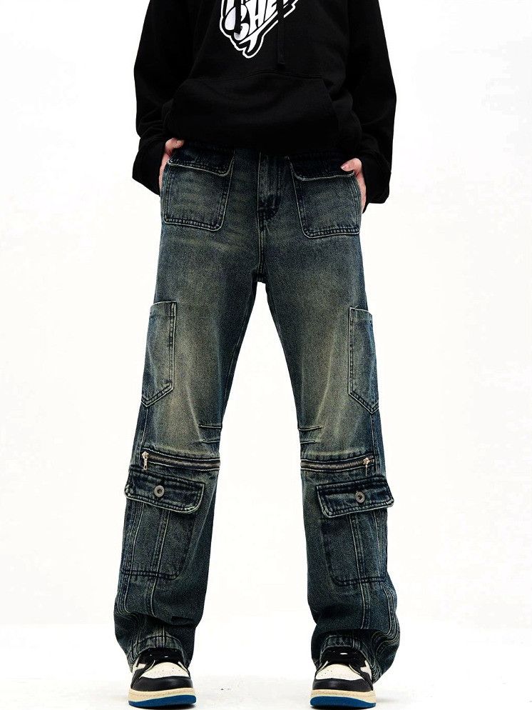 Designer × Japanese Brand × Vintage Stunning Punk Cargo Multiple Pockets Washed Pants Rock Rave Size US 32 / EU 48 - 4 Thumbnail