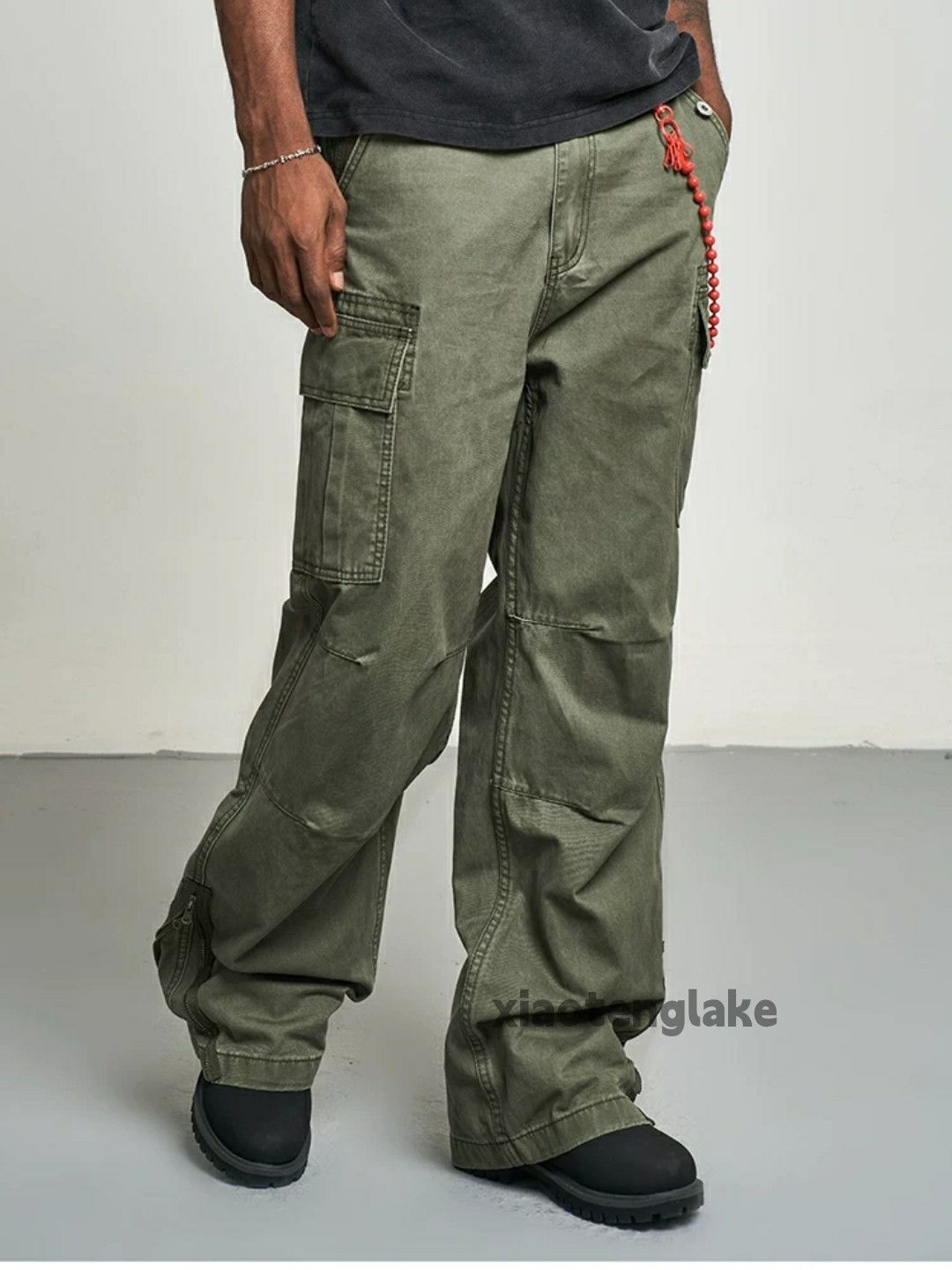 Designer × Japanese Brand × Vintage washed faded loose baggy military flared cargo pants Size US 30 / EU 46 - 1 Thumbnail