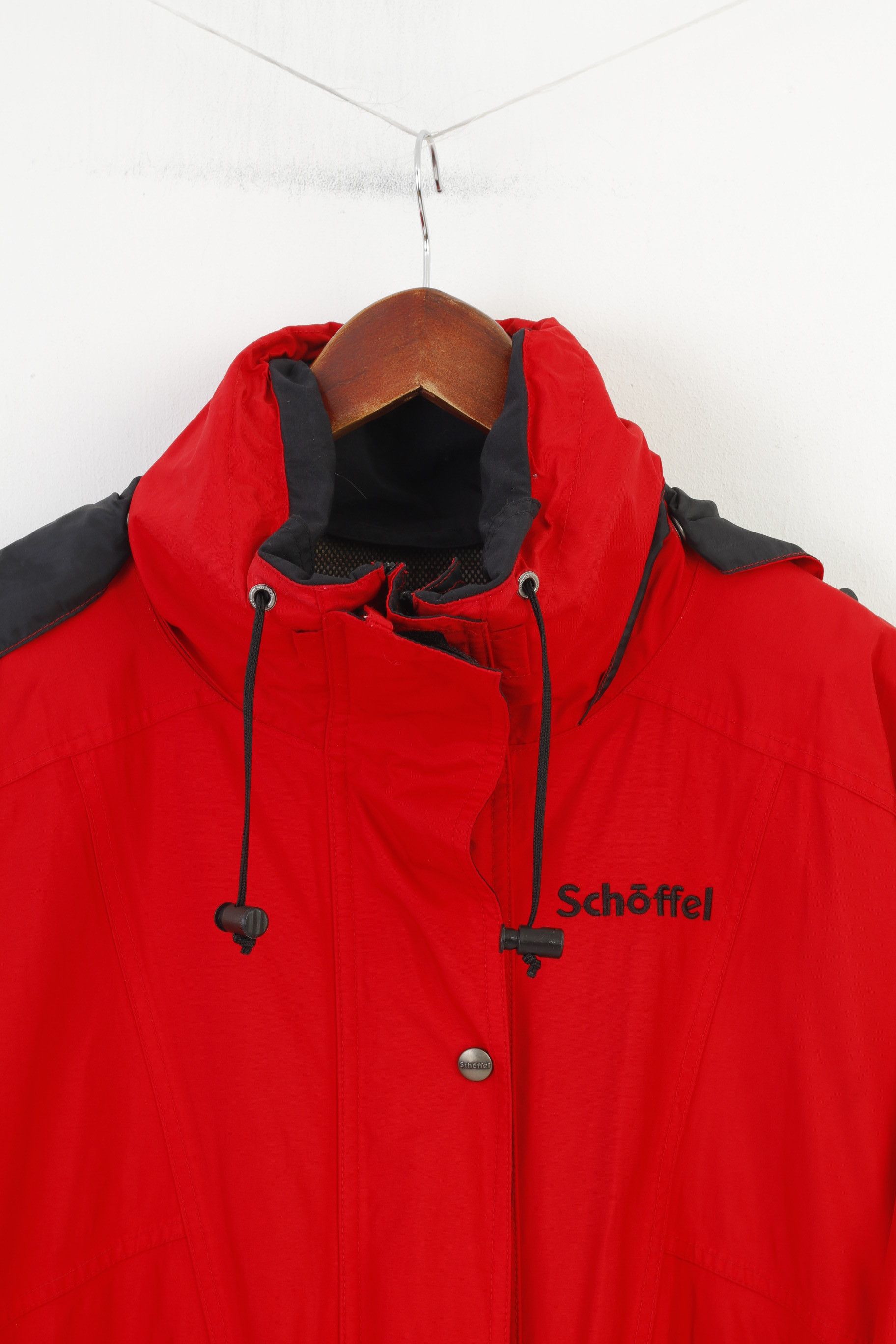 Vintage Schoffel Woman 16 XL Jacket Red Full Zipper Hood Nylon 0399 Size XXL / US 16-18 / IT 52-54 - 2 Thumbnail