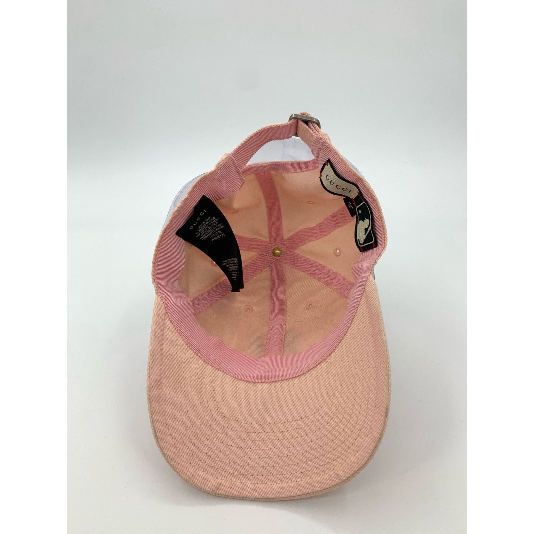 Gucci Gucci X MLB NY Yankees Pink Embroidered Rabbit Baseball Cap Size ONE SIZE - 7 Thumbnail