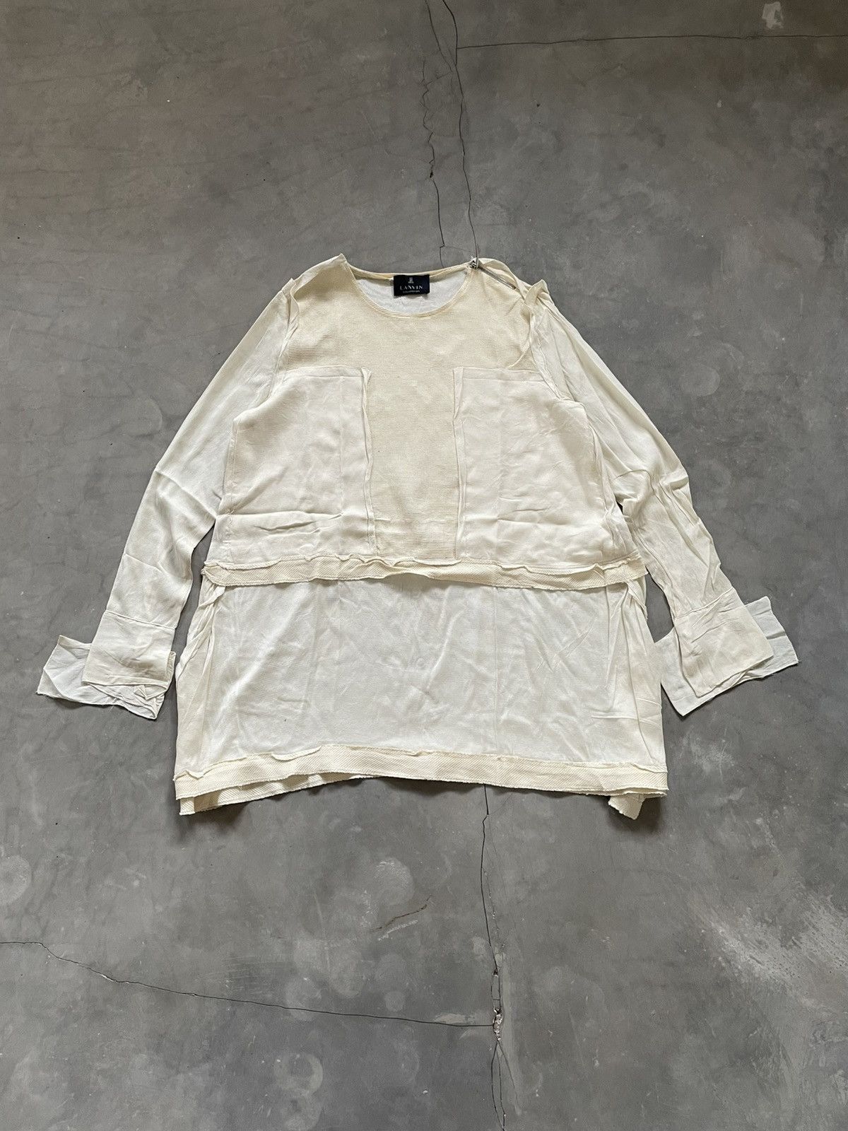 Lanvin Rare Archive Lanvin Avant-Garde Layered Raw-Edge Longsleeve Size M / US 6-8 / IT 42-44 - 2 Thumbnail
