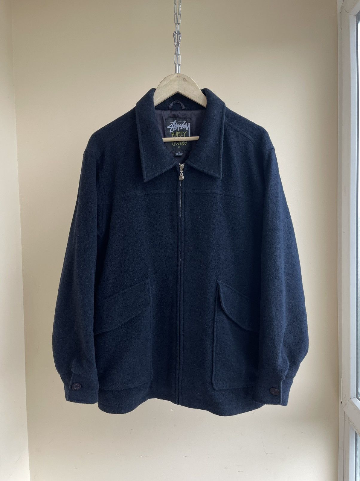 Stussy Stussy Burly Gear Wool Blend Zip-Up Jacket Vintage 90s