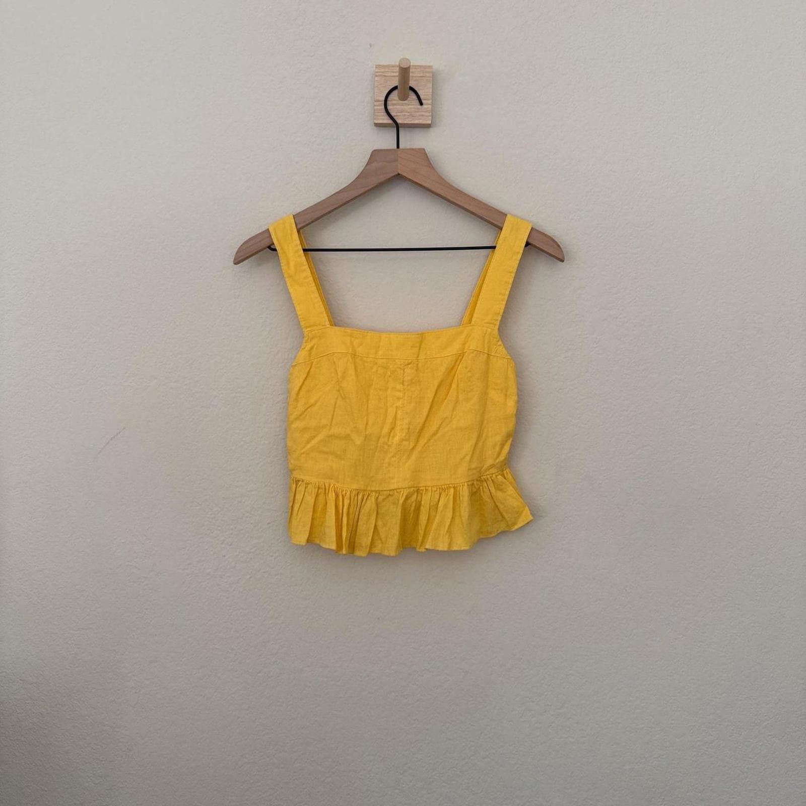 Urban Outfitters Urban Outfitters Crop Top Women's S Yellow Ruffled NWT Size S / US 4 / IT 40 - 1 Thumbnail