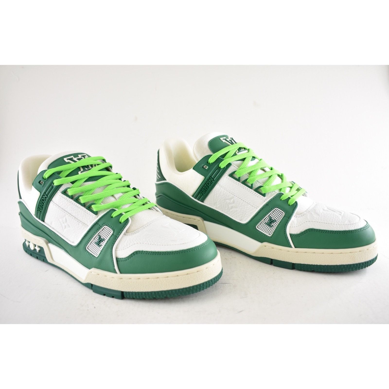 Louis Vuitton Louis Vuitton Green White Empreinte Leather Low Top Size US 10 / EU 43 - 4 Thumbnail
