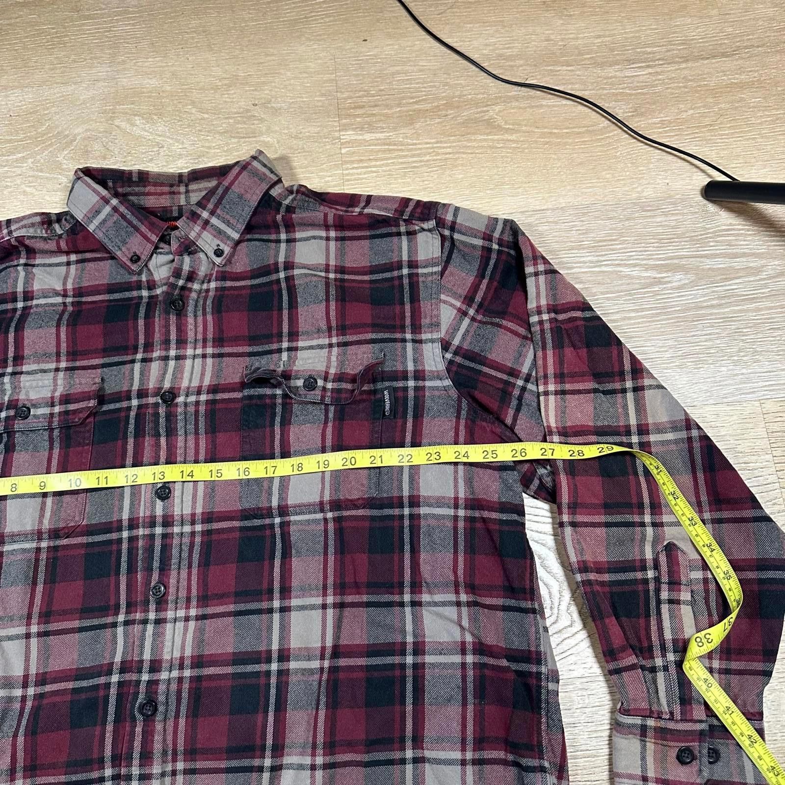 Wolverine Wolverine Mens Casual Shirt XXL Burgundy Plaid Size US XXL / EU 58 / 5 - 11 Thumbnail