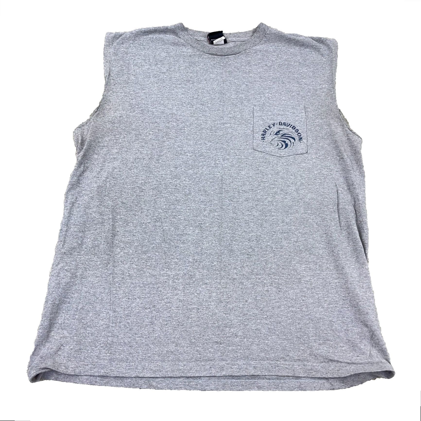 Harley Davidson VINTAGE Harley Davidson Shirt Men XL Gray Tank Top Pocket Tee Biker Y2K Eagle Size US XL / EU 56 / 4 - 2 Thumbnail