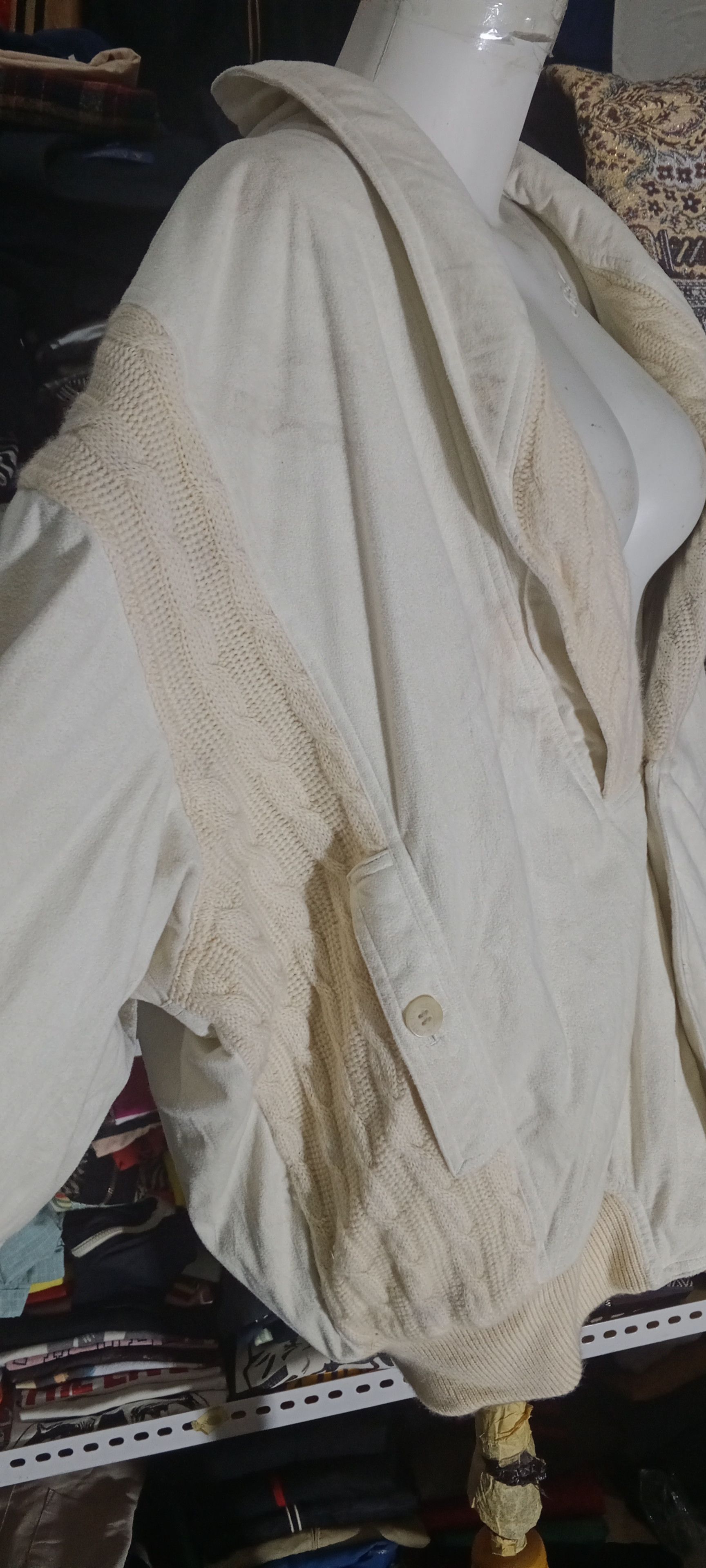 Lancel × Vintage Vintage 80s Lancel Wool Cable Knit Cardigan Winter Creamy Size L / US 10 / IT 46 - 4 Thumbnail