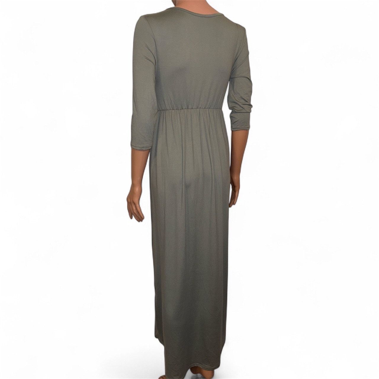 The Unbranded Brand Olive Green Maxi Dress Size Medium Size M / US 6-8 / IT 42-44 - 2 Thumbnail
