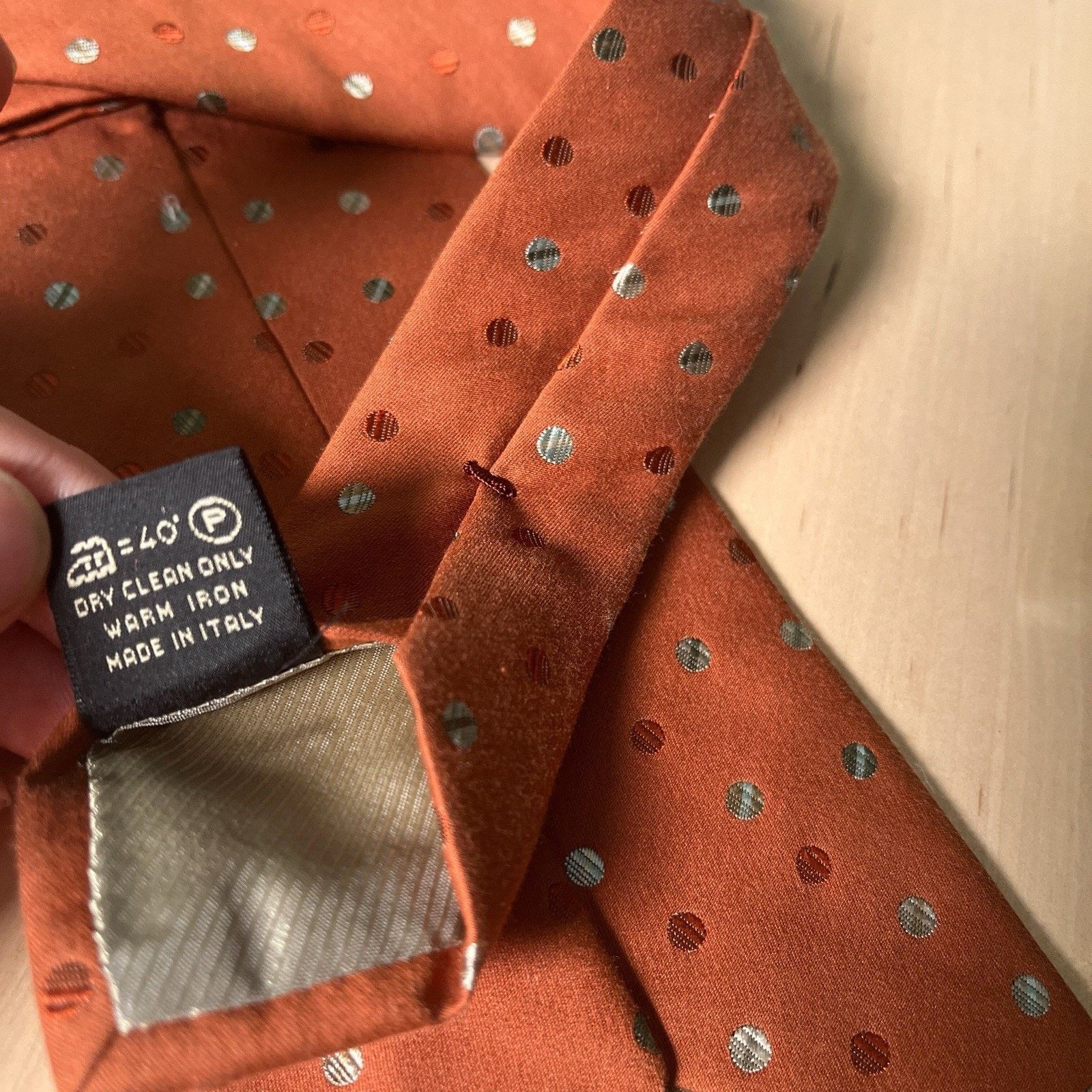 Ermenegildo Zegna Ermenegildo Zegna Necktie Silk Cotton Blend Italy Polka Dot Size ONE SIZE - 3 Thumbnail