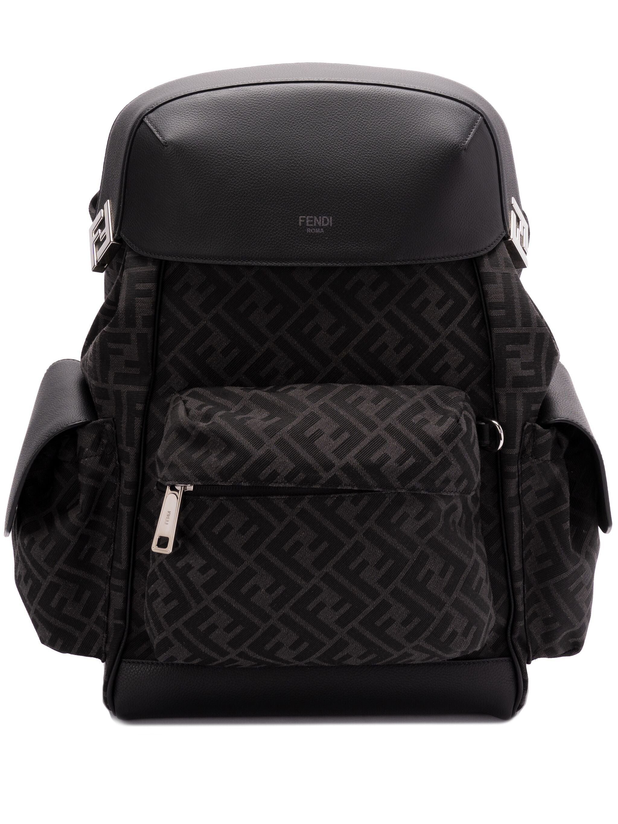 Fendi o1s1wg111025 Size: OS / Drive FF Jacquard Backpack in Black Size ONE SIZE - 1 Thumbnail
