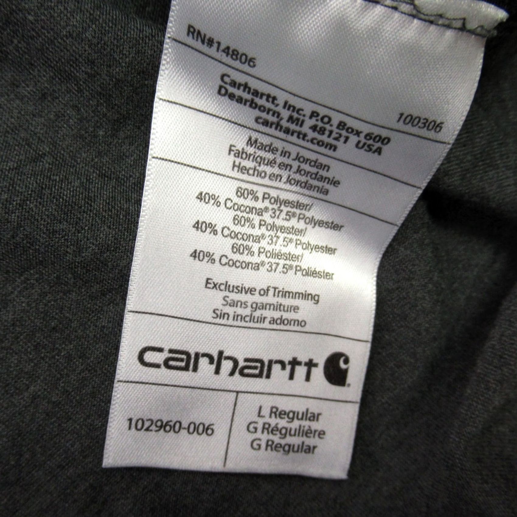 Carhartt Carhartt Shirt Large Gray Short Sleeve Crew Neck Relaxed Lightweight Mens Size US L / EU 52-54 / 3 - 5 Thumbnail