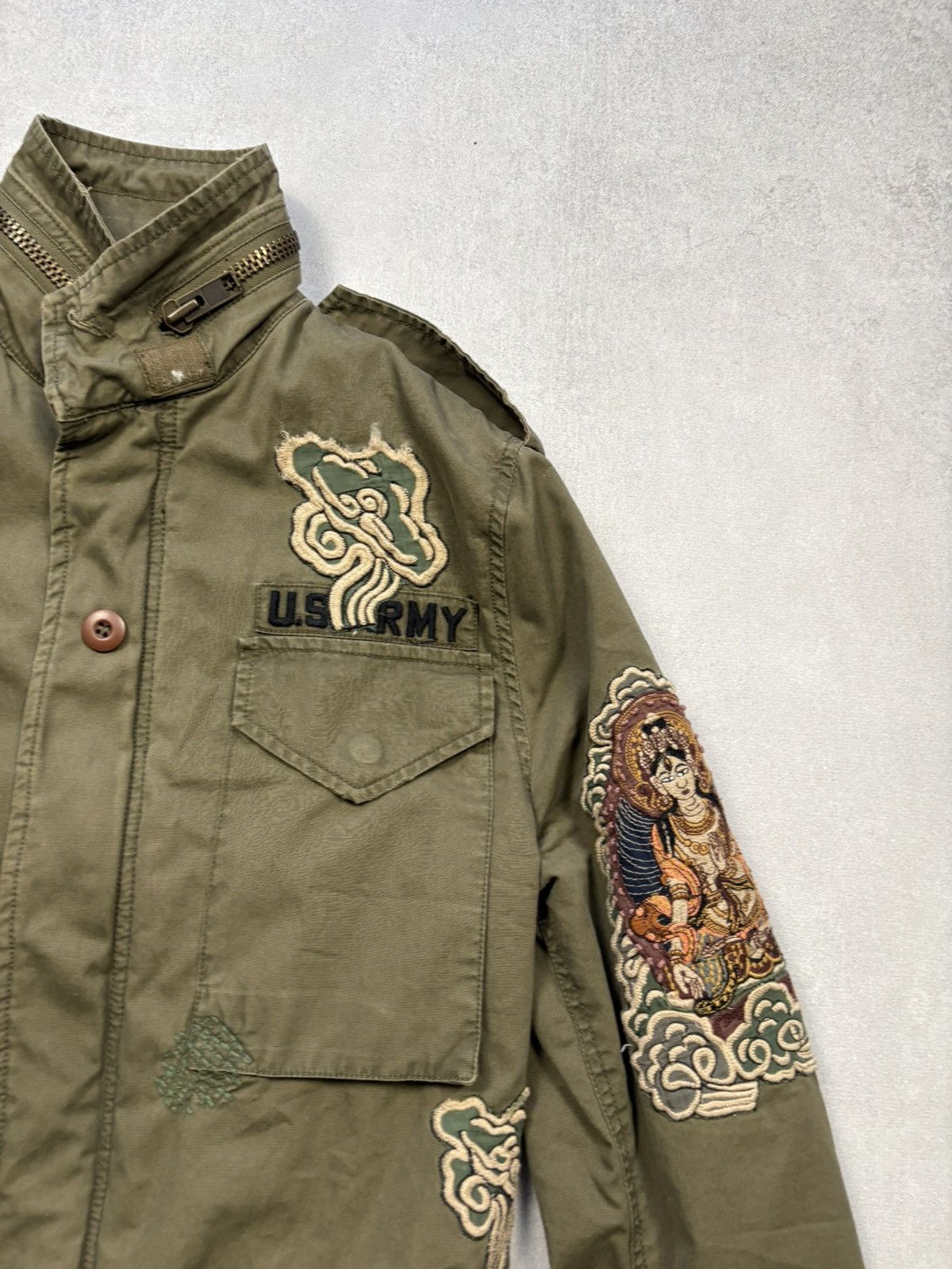Vintage Vintage Royal Buddha Military Embroidered Jacket U.S Army Size US S / EU 44-46 / 1 - 12 Thumbnail