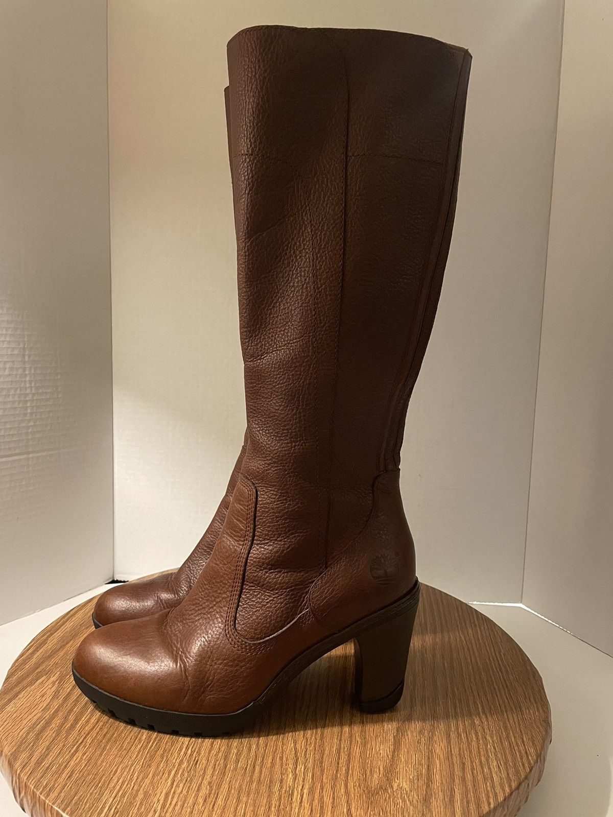 Timberland Tall Brown Gusset Stratham Heights Leather Boots