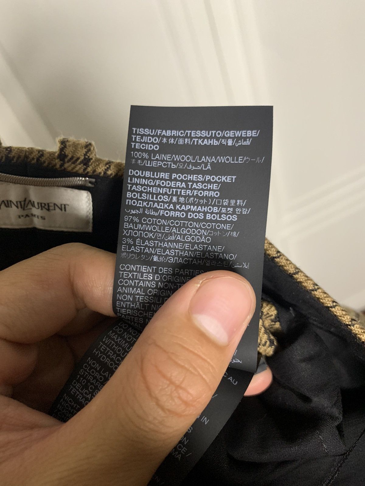 Saint Laurent Paris Saint Laurent 2025FW Houndstooth High waist wool pants Size US 30 / EU 46 - 5 Thumbnail