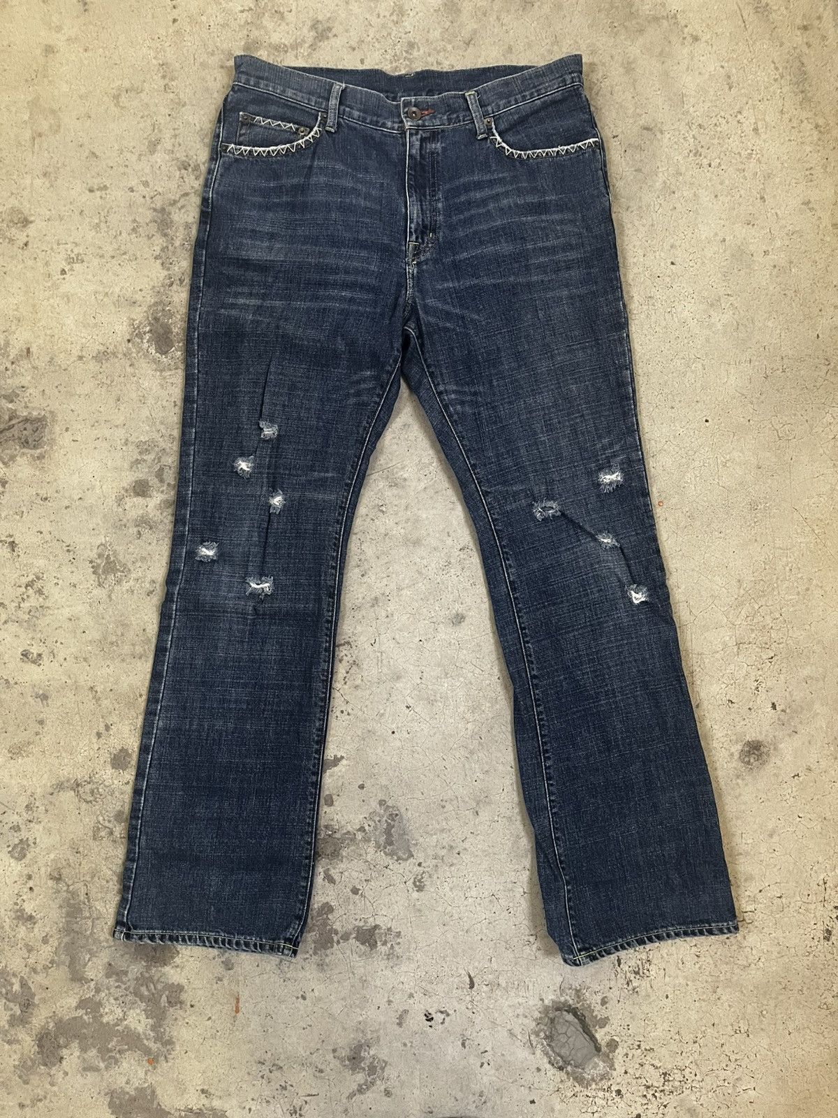 Japanese Brand × Uniqlo × Vintage Flared Jeans Uniqlo Japan Size US 34 / EU 50 - 1 Thumbnail