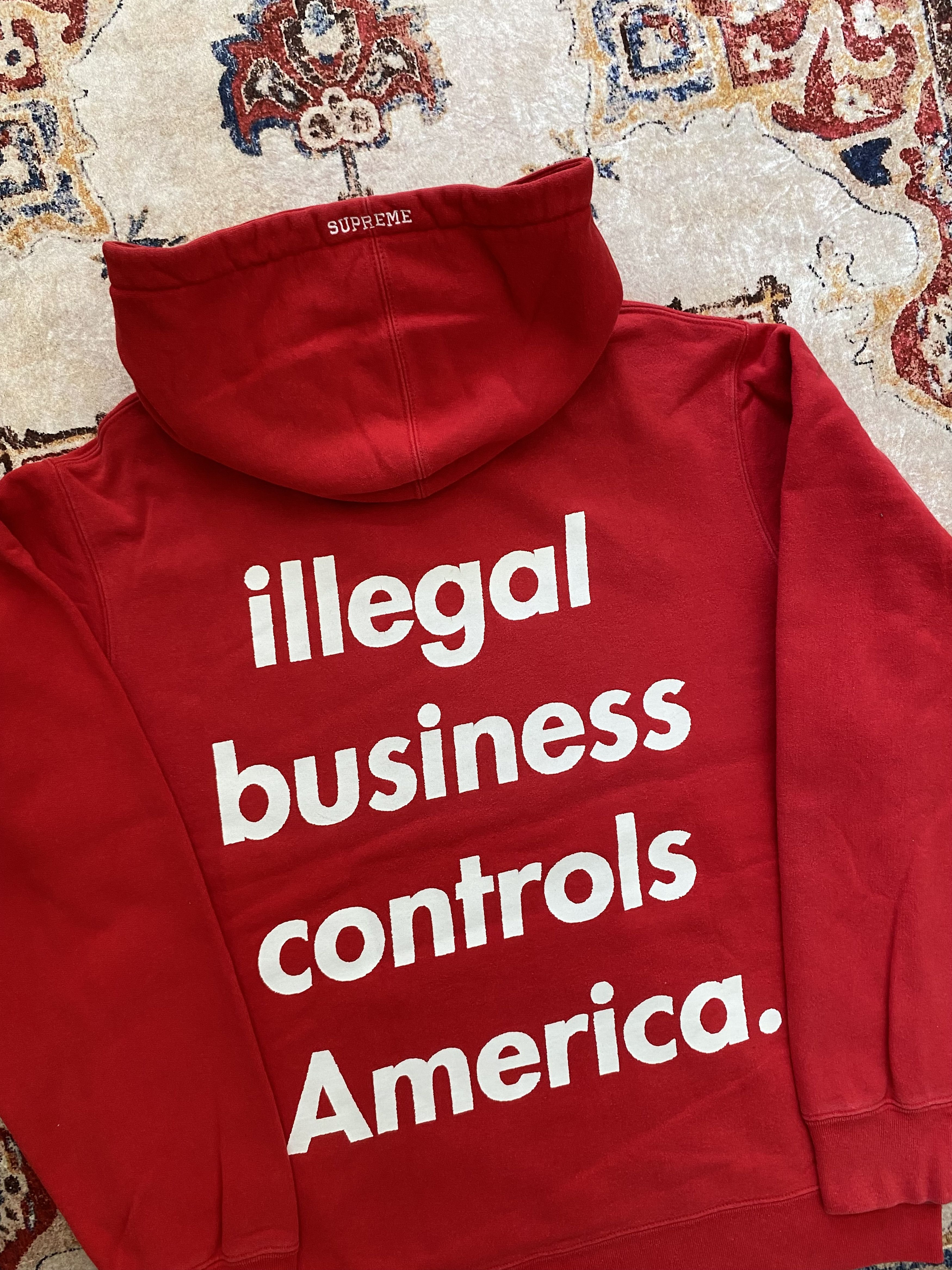 Supreme Supreme Illegal Business Controls America Hooded Sweatshirt Size US L / EU 52-54 / 3 - 2 Thumbnail